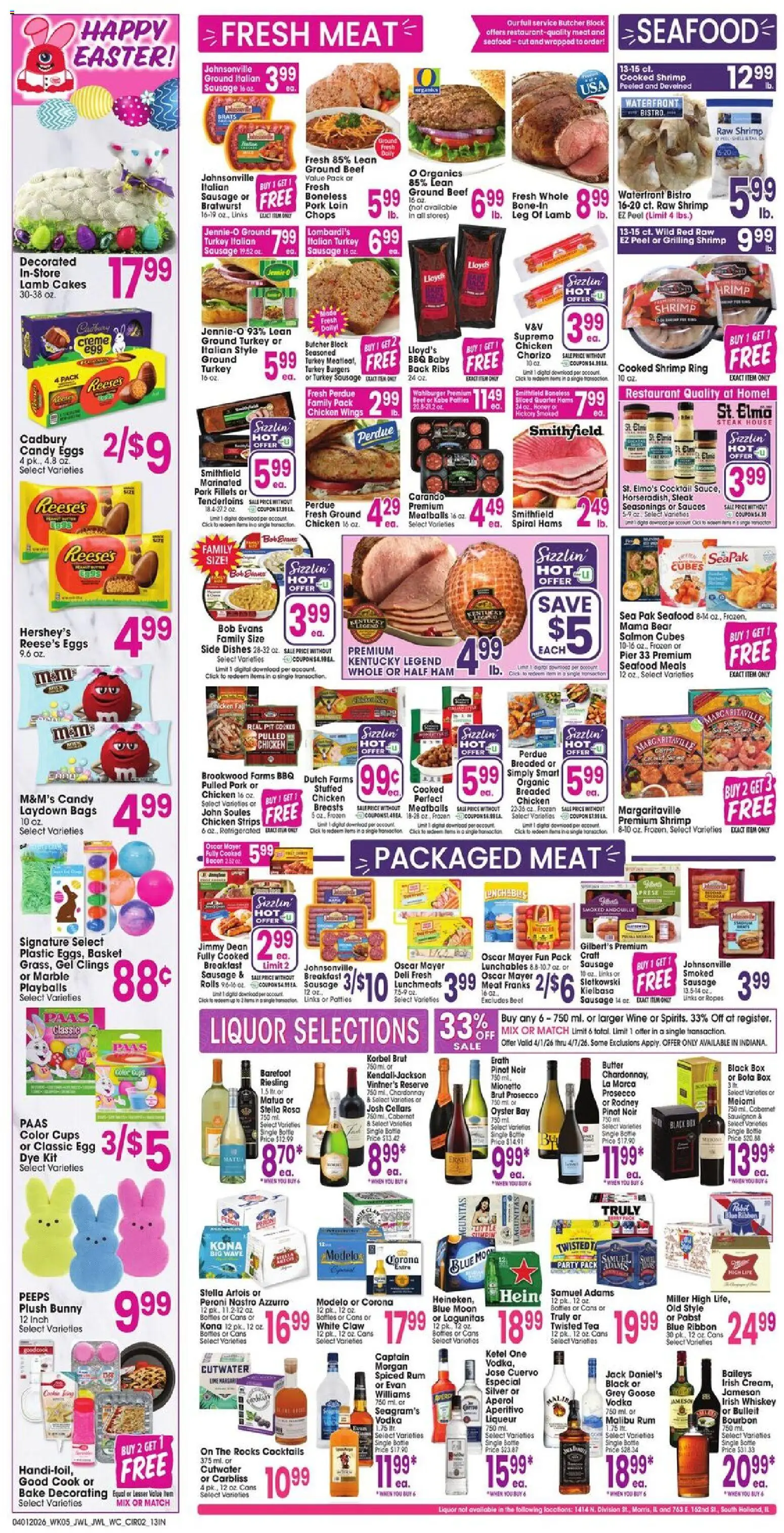 Jewel Osco Weekly Ad - IN - valid from 01.04.2026 | Page: 2 | Products: Basket, Butter, Eggs, Whiskey