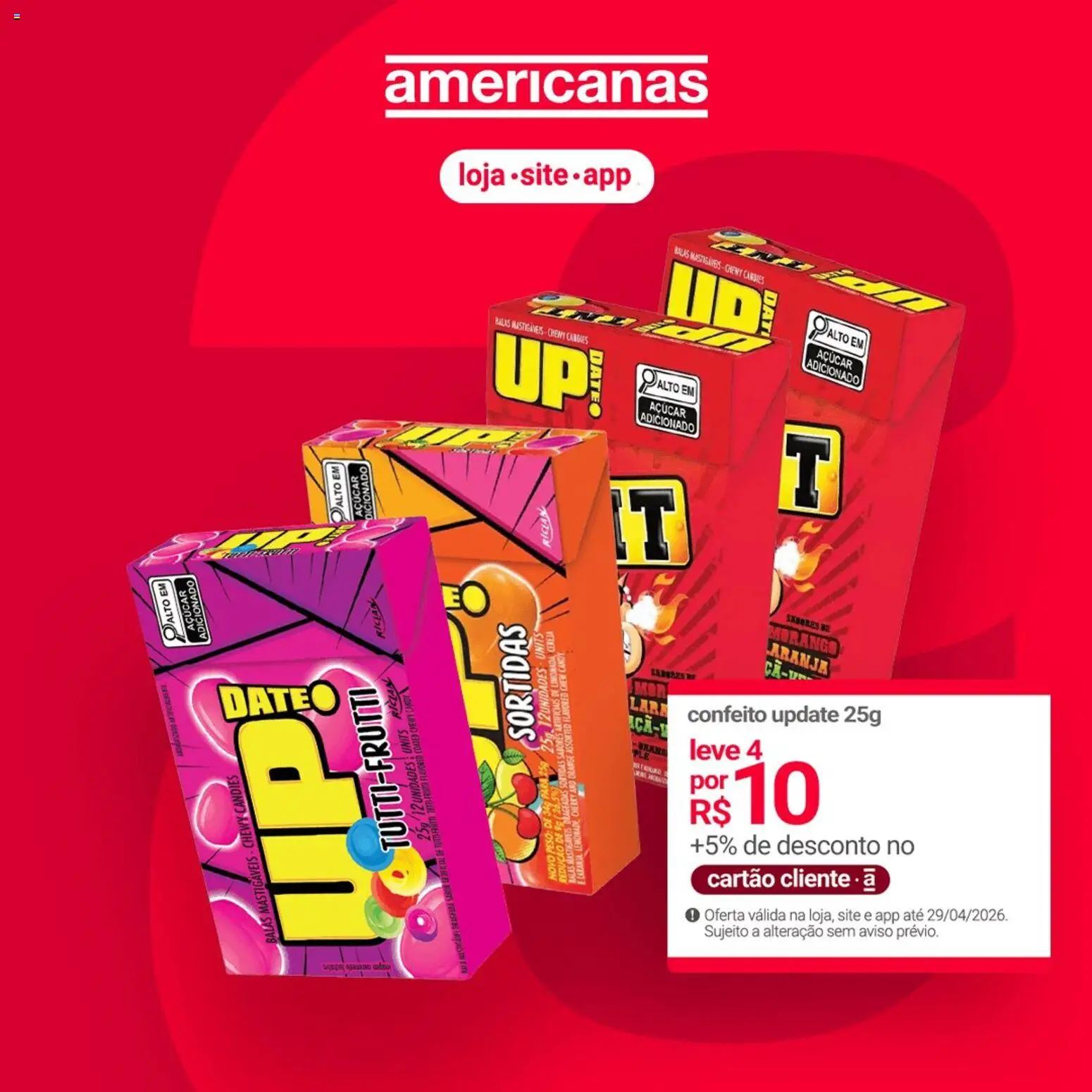 Lojas Americanas Folheto - válido de 07.04.2026 | Página: 3 | Produtos: Cereja, Açúcar