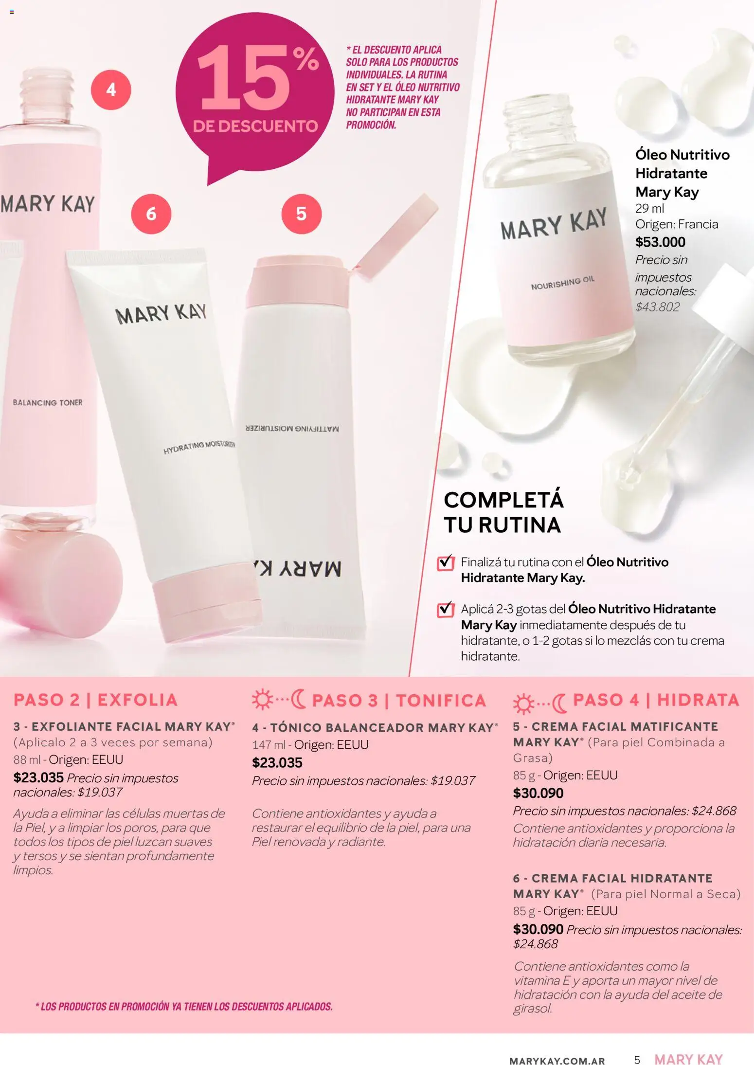 Mary Kay catálogo │ válido desde el 02.01.2026 | Página: 5 | Productos: Aceite, Exfoliante facial, Crema