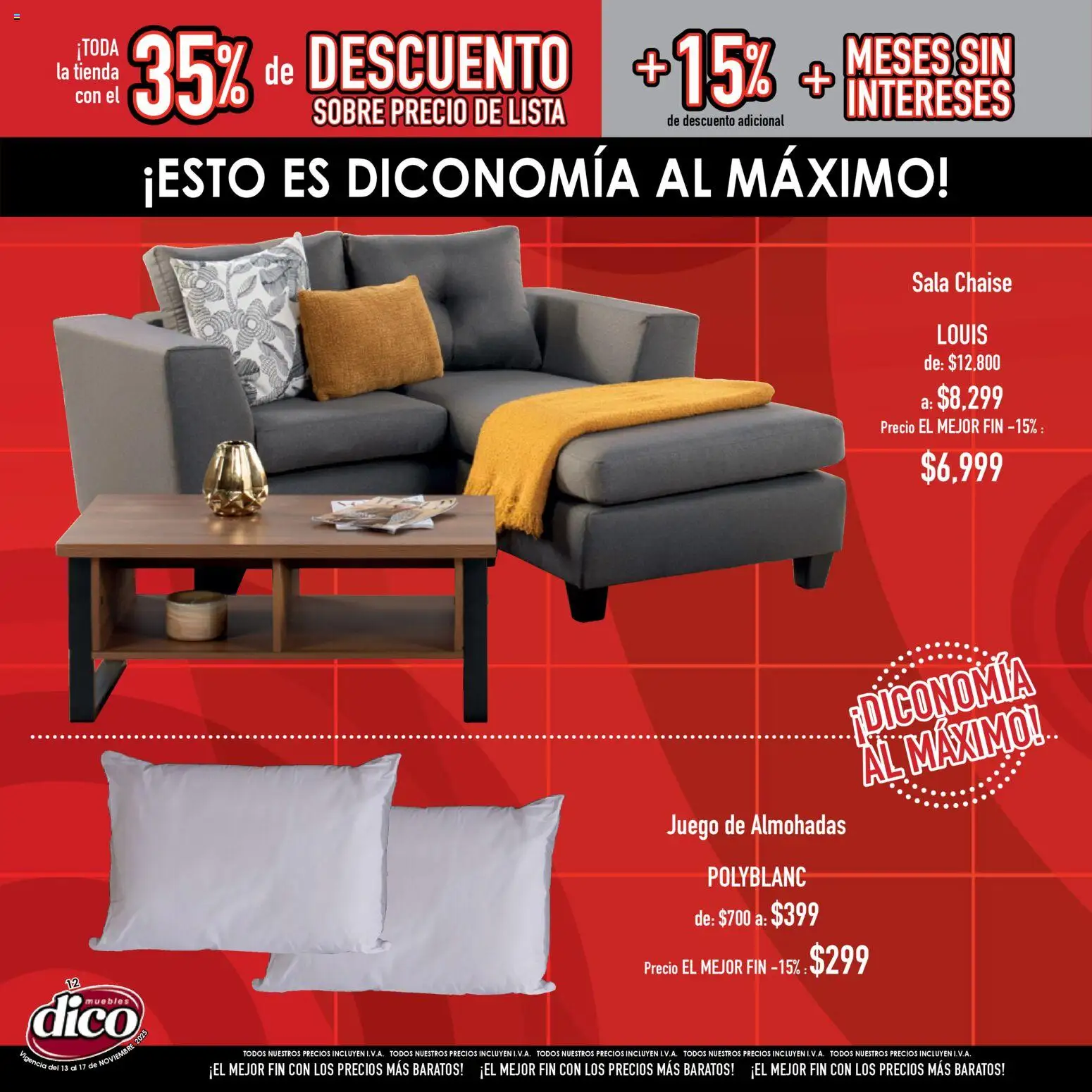 Nuevas ofertas de Muebles Dico válidas en toda la República Mexicana desde el 13.11.2025. ¡Encuentra las mejores ofertas en Muebles Dico Buen Fin ! | Página: 12