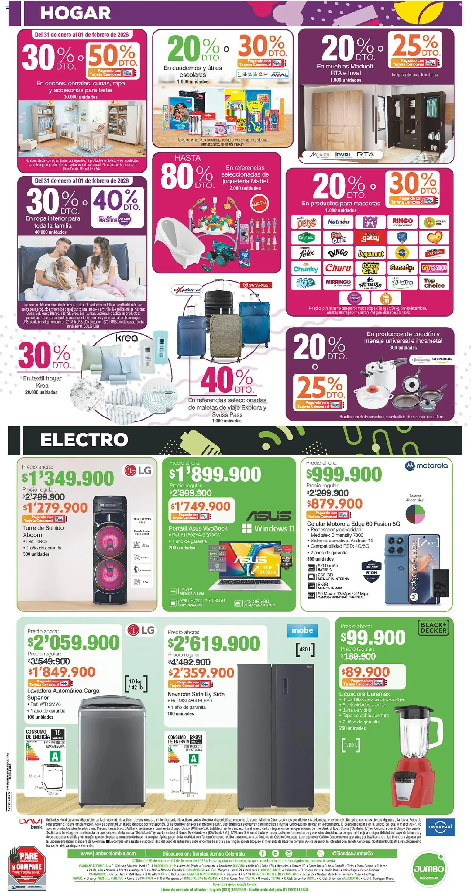 Jumbo revista - valida desde el 30.01.2026 | Página: 8 | Productos: Jean, Licuadora, Batería, Ropa
