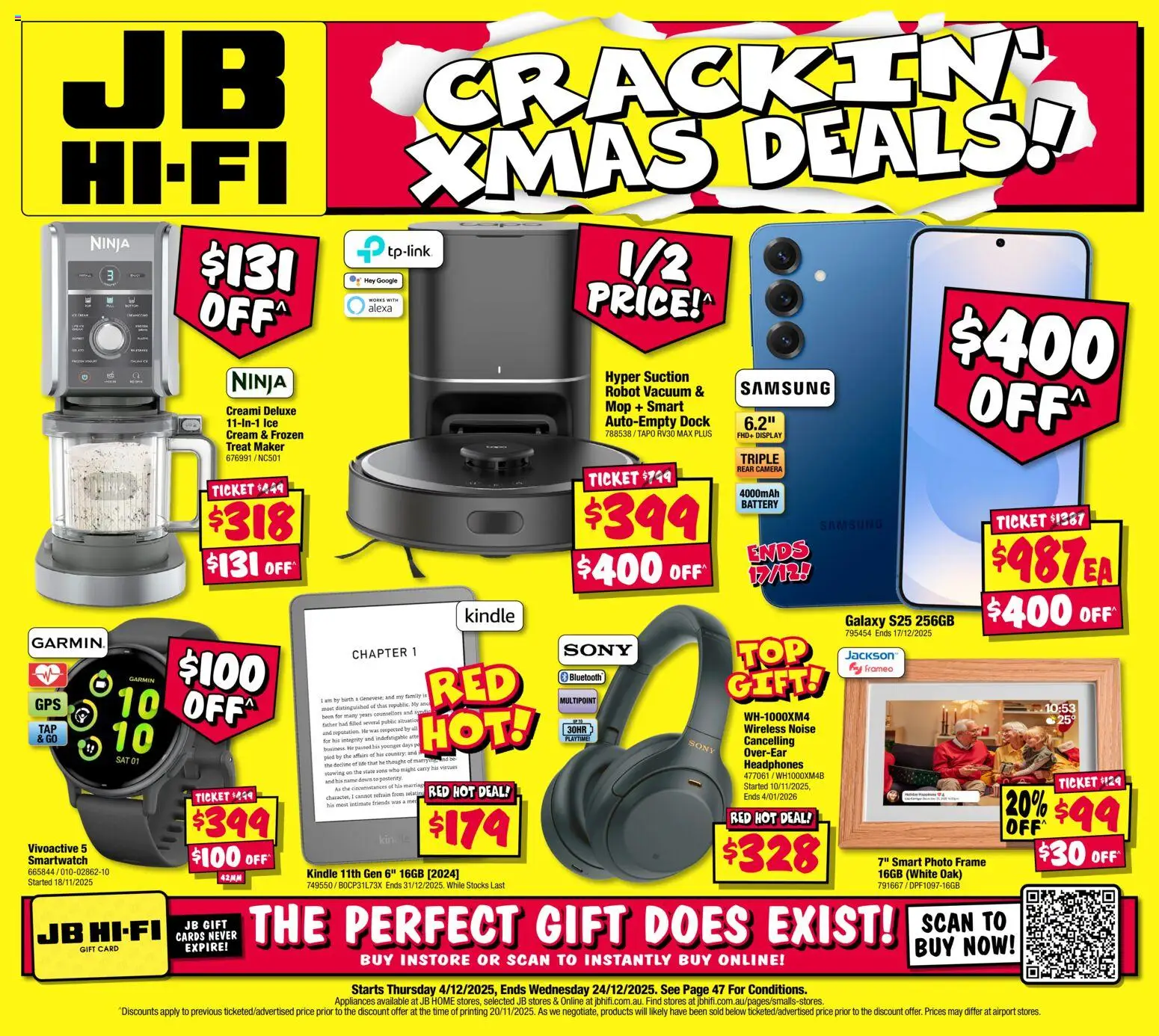 JB Hi-Fi catalogue - valid from 04.12.2025 | Page: 1 | Products: Battery, Photo frame, Camera, Headphones