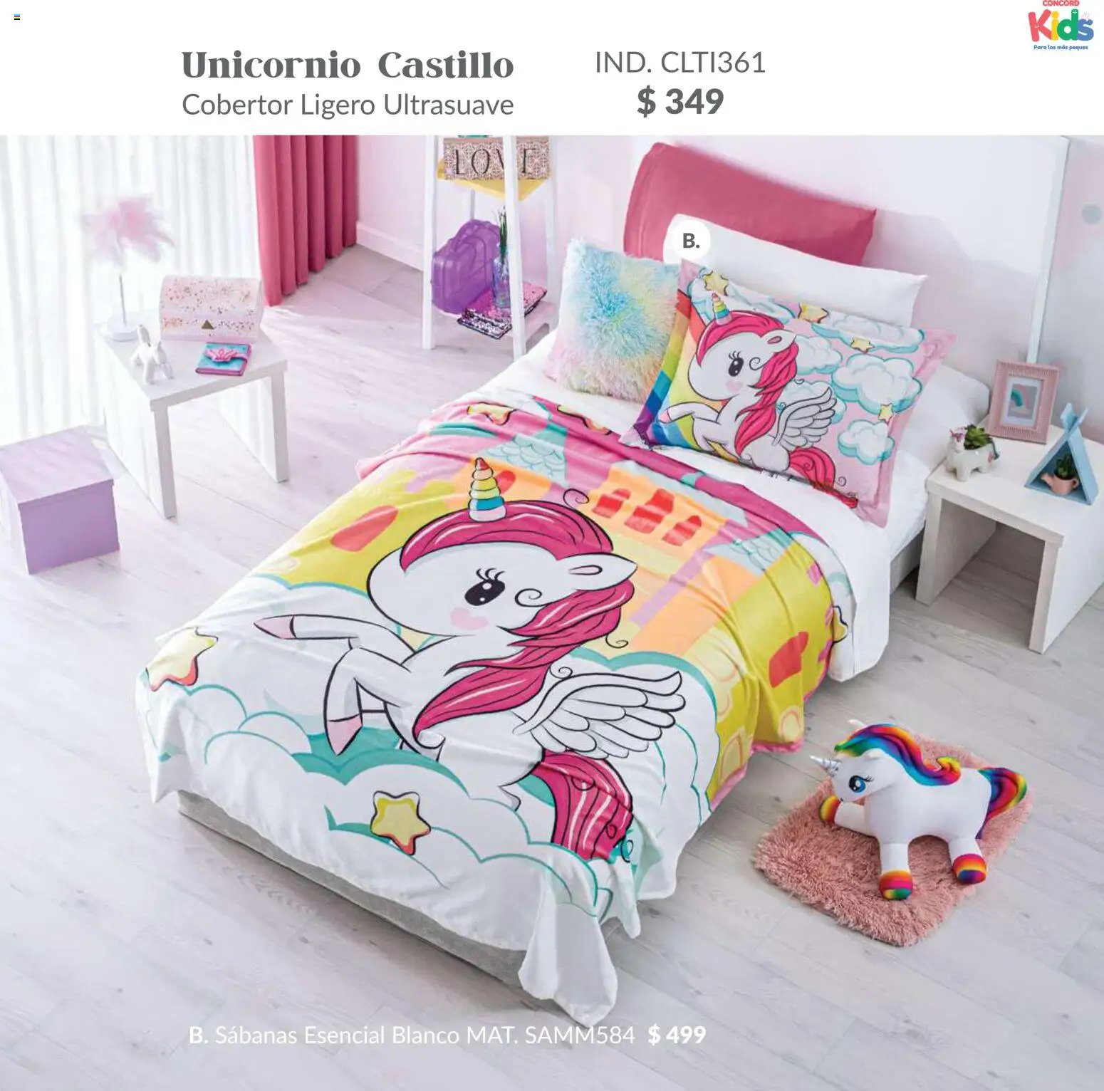 Nuevas ofertas de Colchas Concord válidas en toda la República Mexicana desde el 01.02.2026. ¡Encuentra las mejores ofertas en Colchas Concord catálogo Kids! | Página: 84 | Productos: Cobertor, Sabanas
