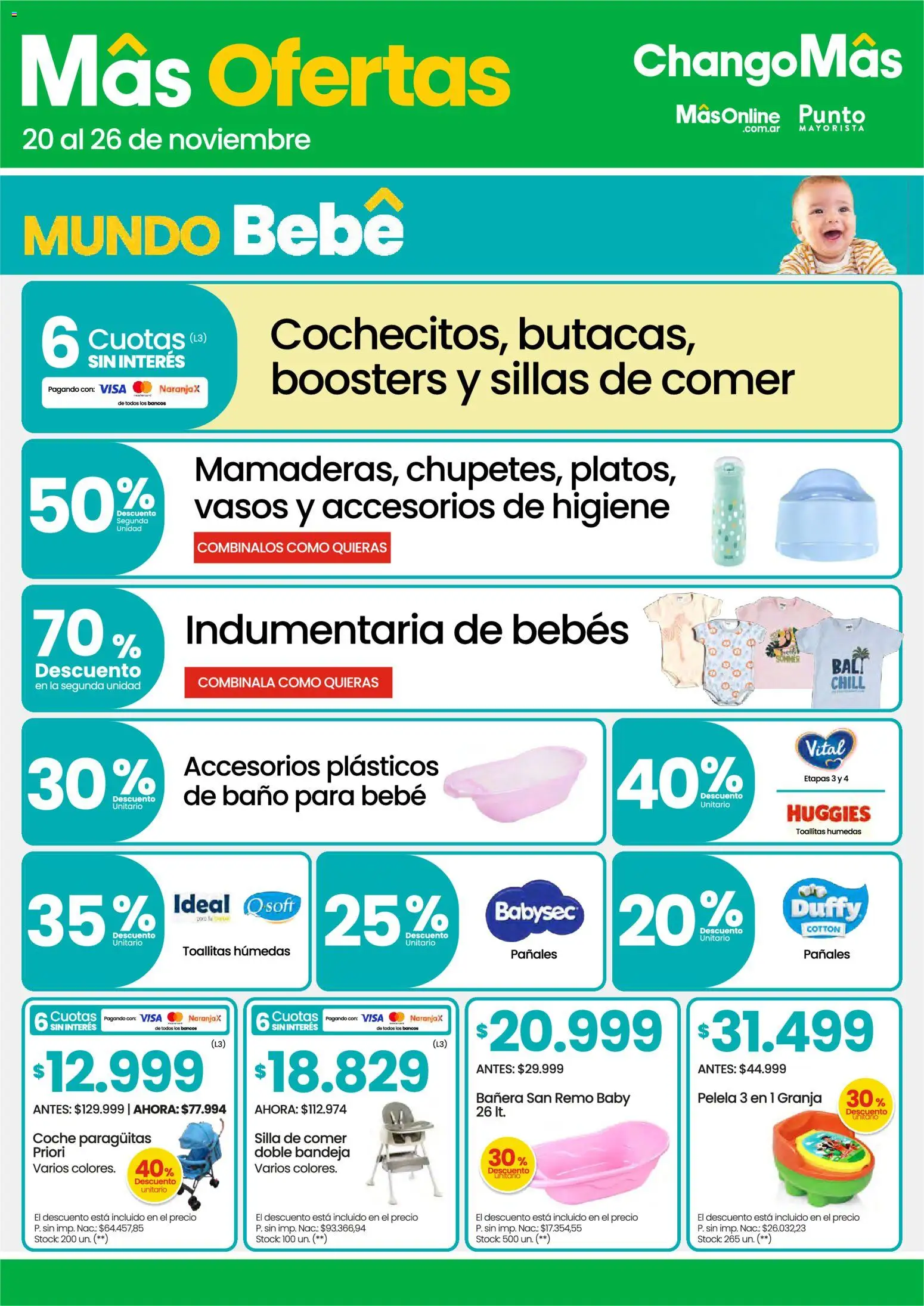 Changomas ofertas │ válido desde el 20.11.2025 | Página: 7 | Productos: Pelela, Toallitas húmedas, Bandeja, Pañales