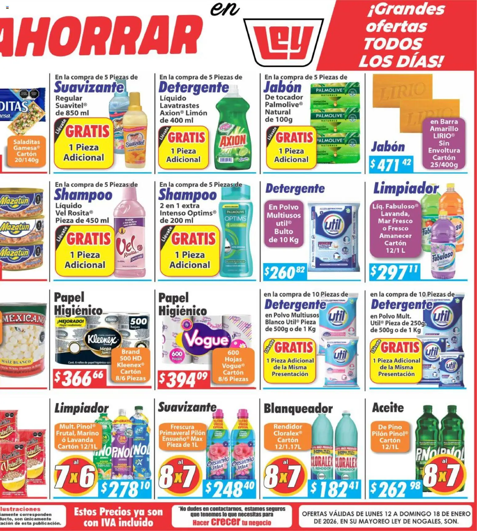 Nuevas ofertas de Casa Ley válidas en toda la República Mexicana desde el 12.01.2026. ¡Encuentra las mejores ofertas en Casa Ley folleto Nogales! | Página: 6 | Productos: Maíz, Aceite, Polvo, Jabón