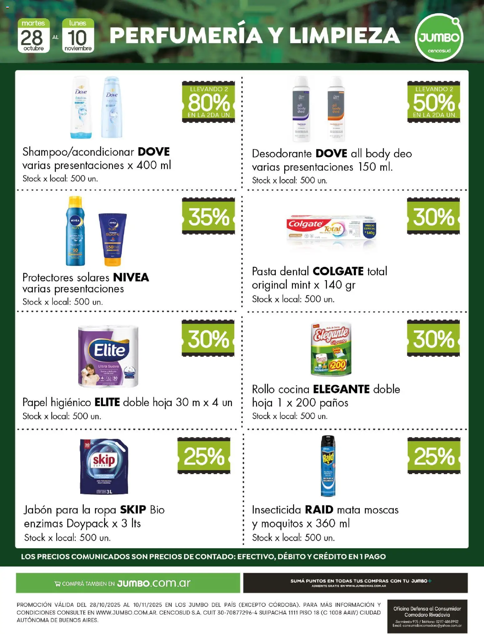 Jumbo - Especial Perfumería y Limpieza │ válido desde el 28.10.2025 | Página: 1 | Productos: Mata moscas, Body, Ropa, Pasta