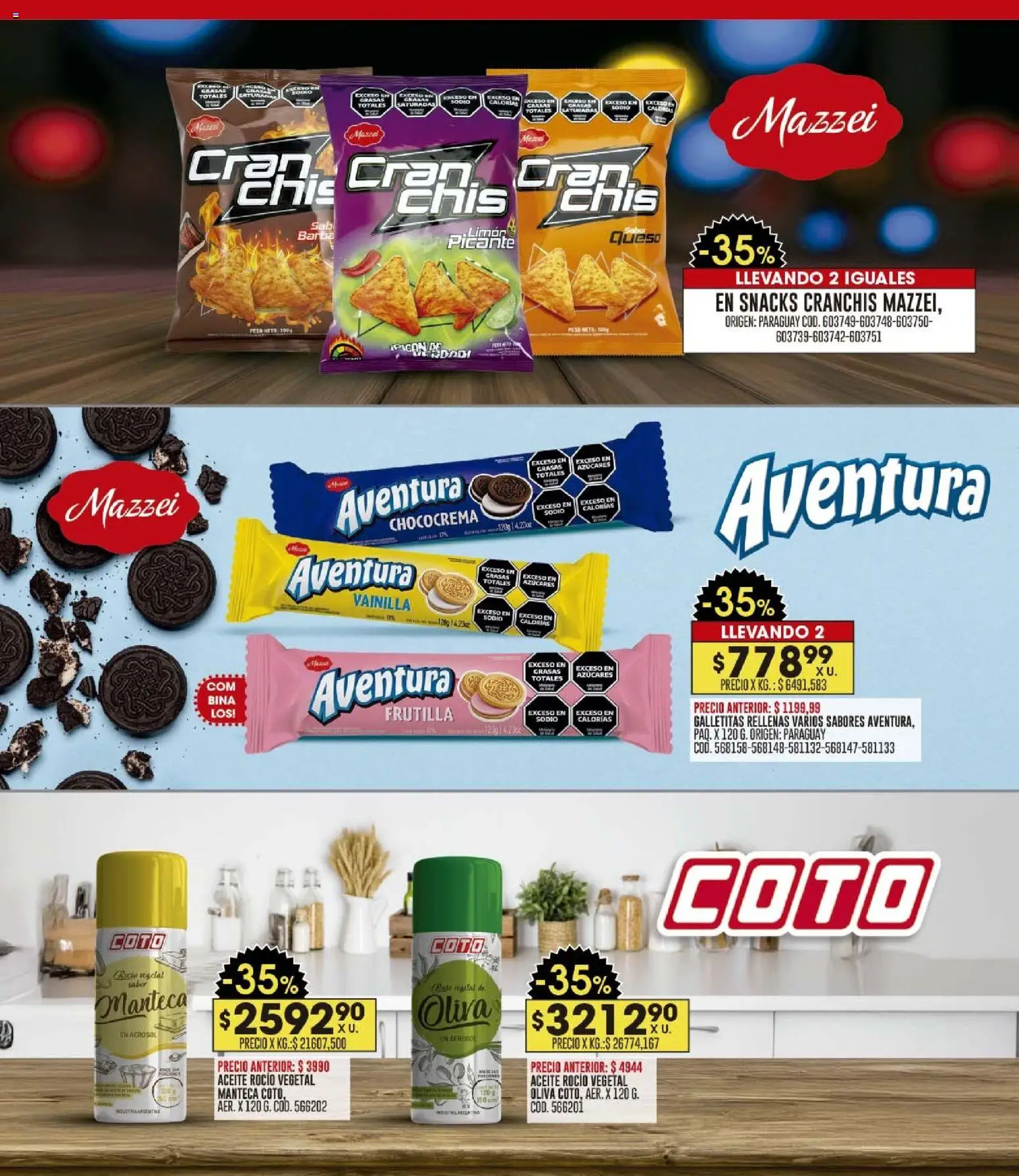 Coto ofertas │ válido desde el 09.03.2026 | Página: 12 | Productos: Peso, Galletitas, Oliva, Queso