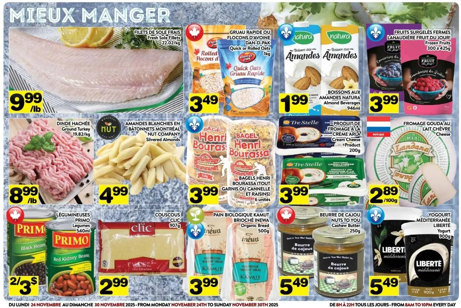 Pa Supermarché flyer valid from 24.11.2025 | Page: 3 | Products: Cream, Cheese, Yogurt, Bread