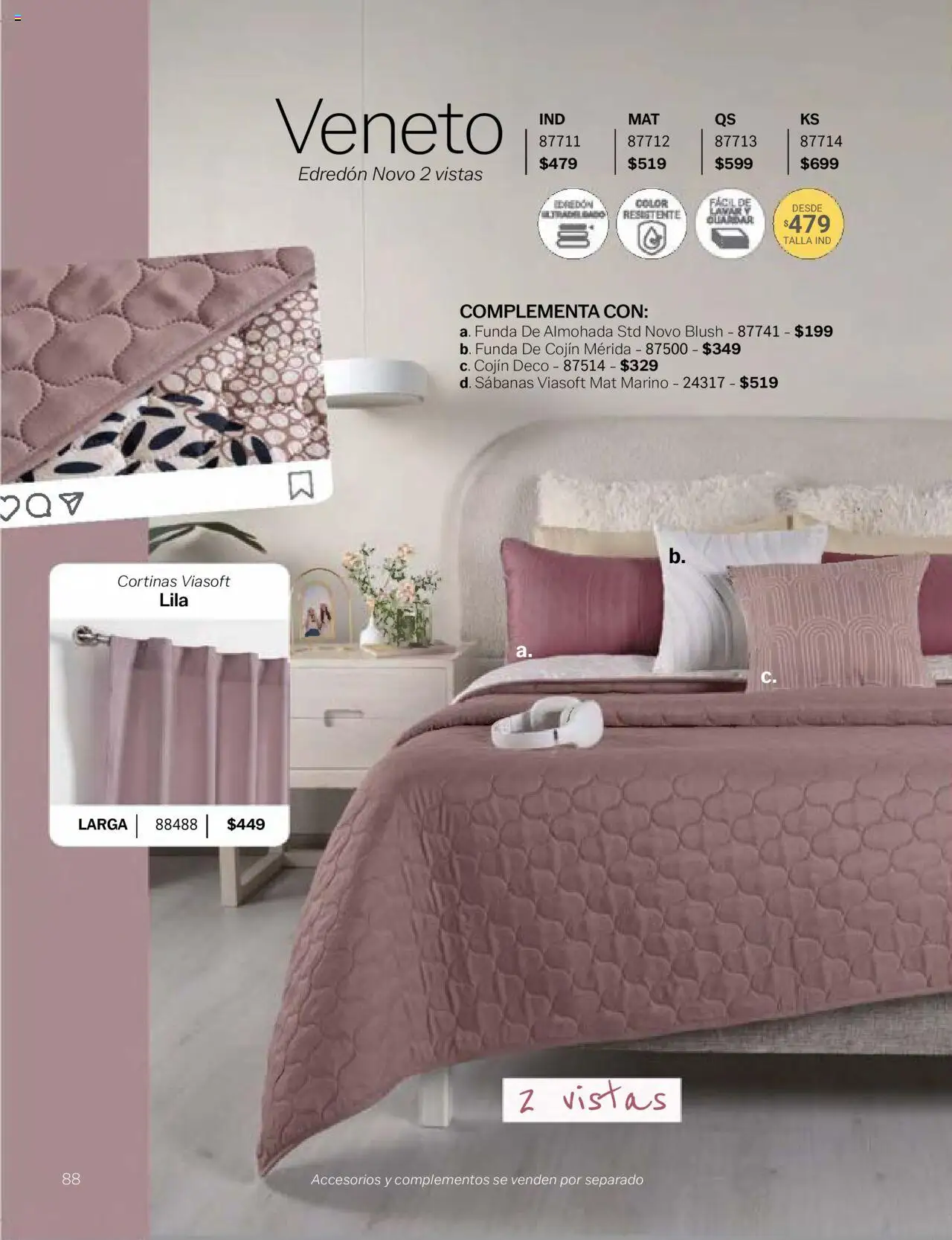 Nuevas ofertas de Vianney válidas en toda la República Mexicana desde el 24.01.2025. ¡Encuentra las mejores ofertas en Vianney catálogo Chavos! | Página: 90 | Productos: Funda de almohada, Almohada, Sabanas, Cortinas