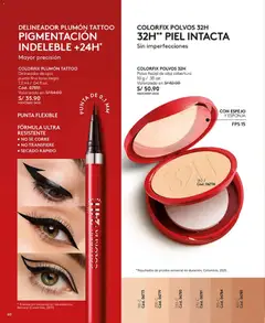 Vista previa de folleto Ésika - Campaña 6 de la Ésika válido desde 14.03.2026 | Página: 60 | Productos: Esponja, Delineador de ojos, Delineador, Polvo