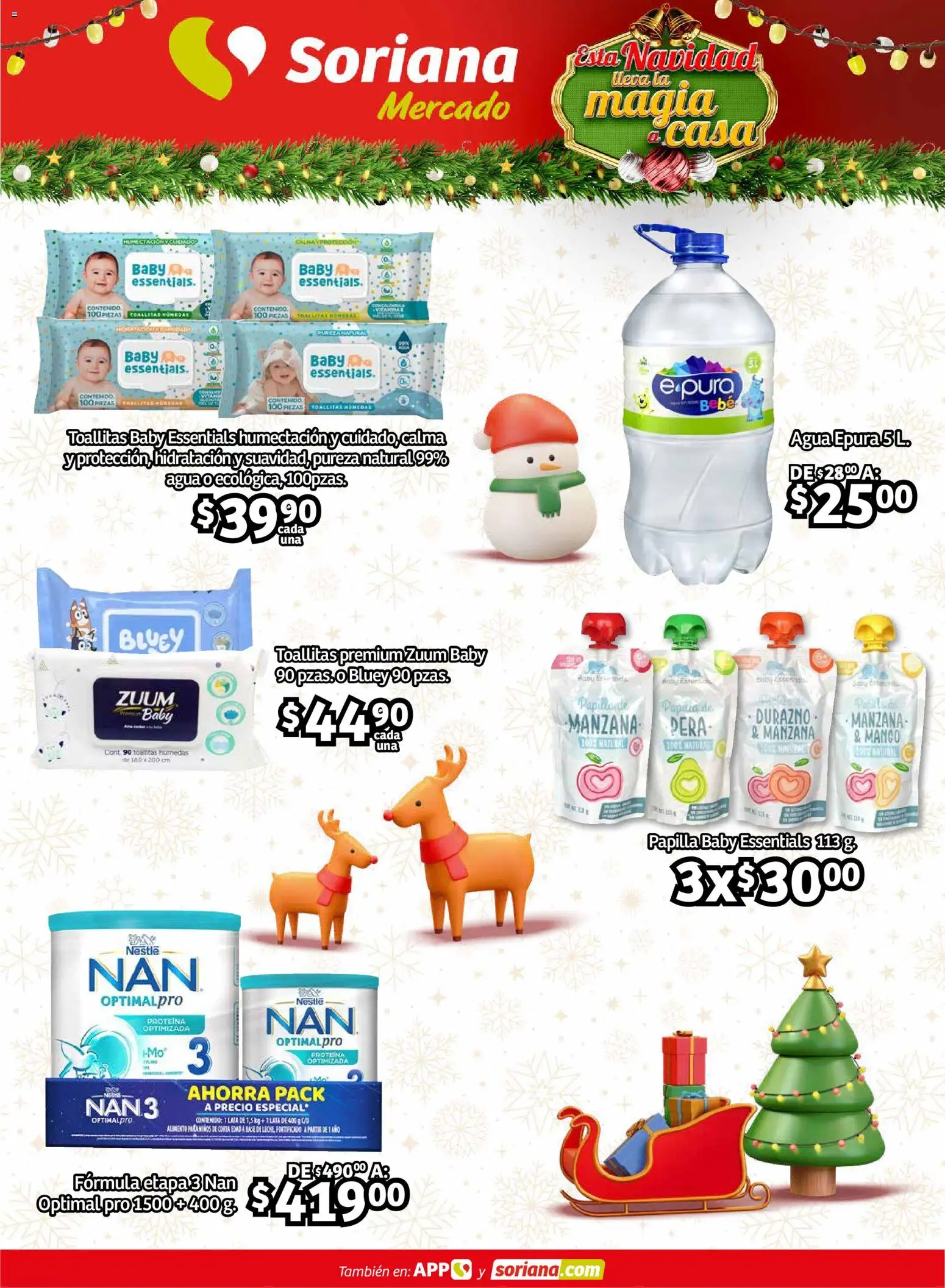 Nuevas ofertas de Soriana válidas en toda la República Mexicana desde el 11.12.2025. ¡Encuentra las mejores ofertas en Soriana - Pesito Valedor Mercado: Edo Mex, Valle De México, Gro, Hgo, Mor, Pue, Qto, Tlax, Ver! | Página: 24 | Productos: Manzana, Agua, Toallitas húmedas, Mango