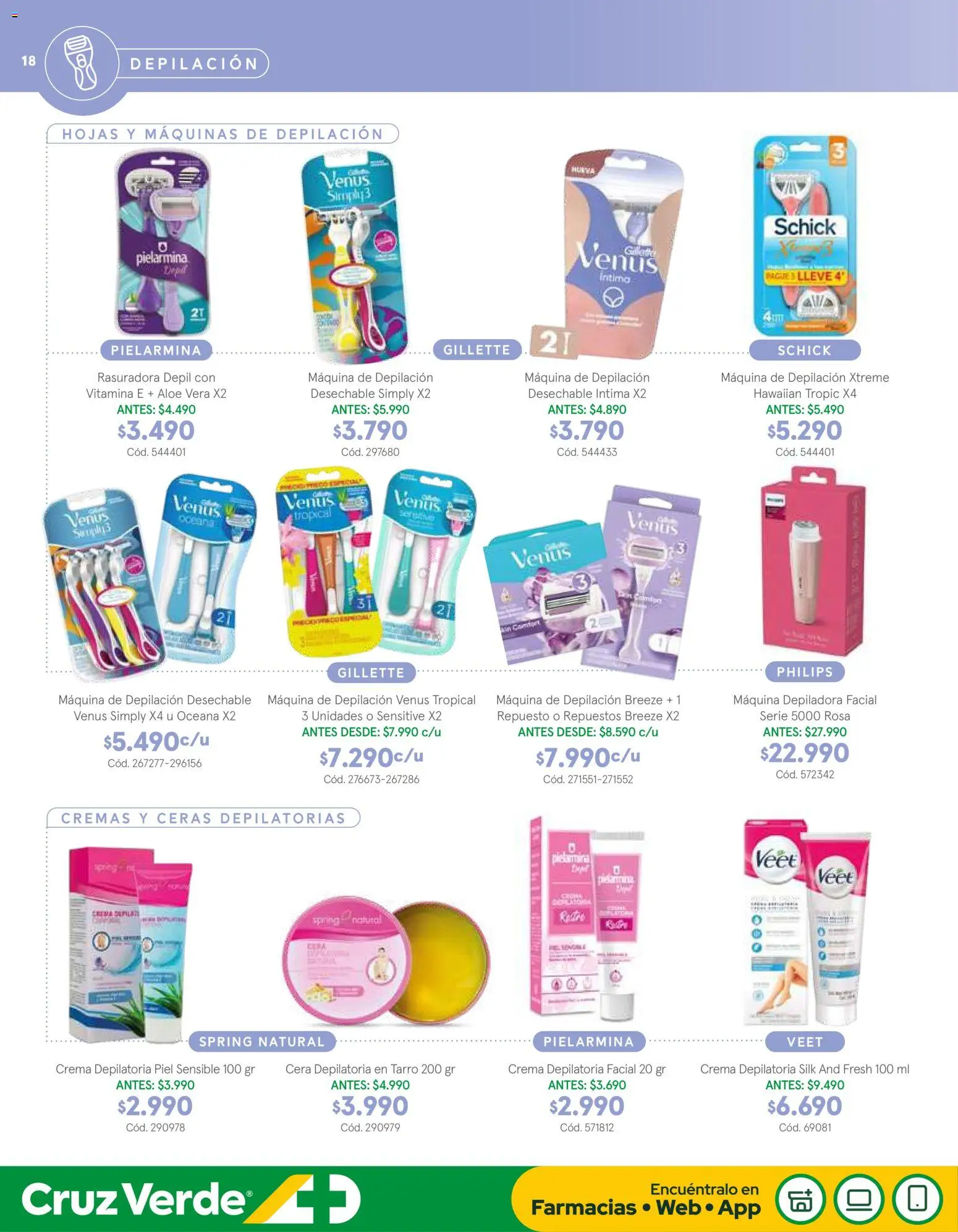 Belleza y Cuidado Personal Cruz Verde │ válido desde el 05.12.2025 | Página: 18 | Productos: Cera, Depiladora, Crema depilatoria, Crema