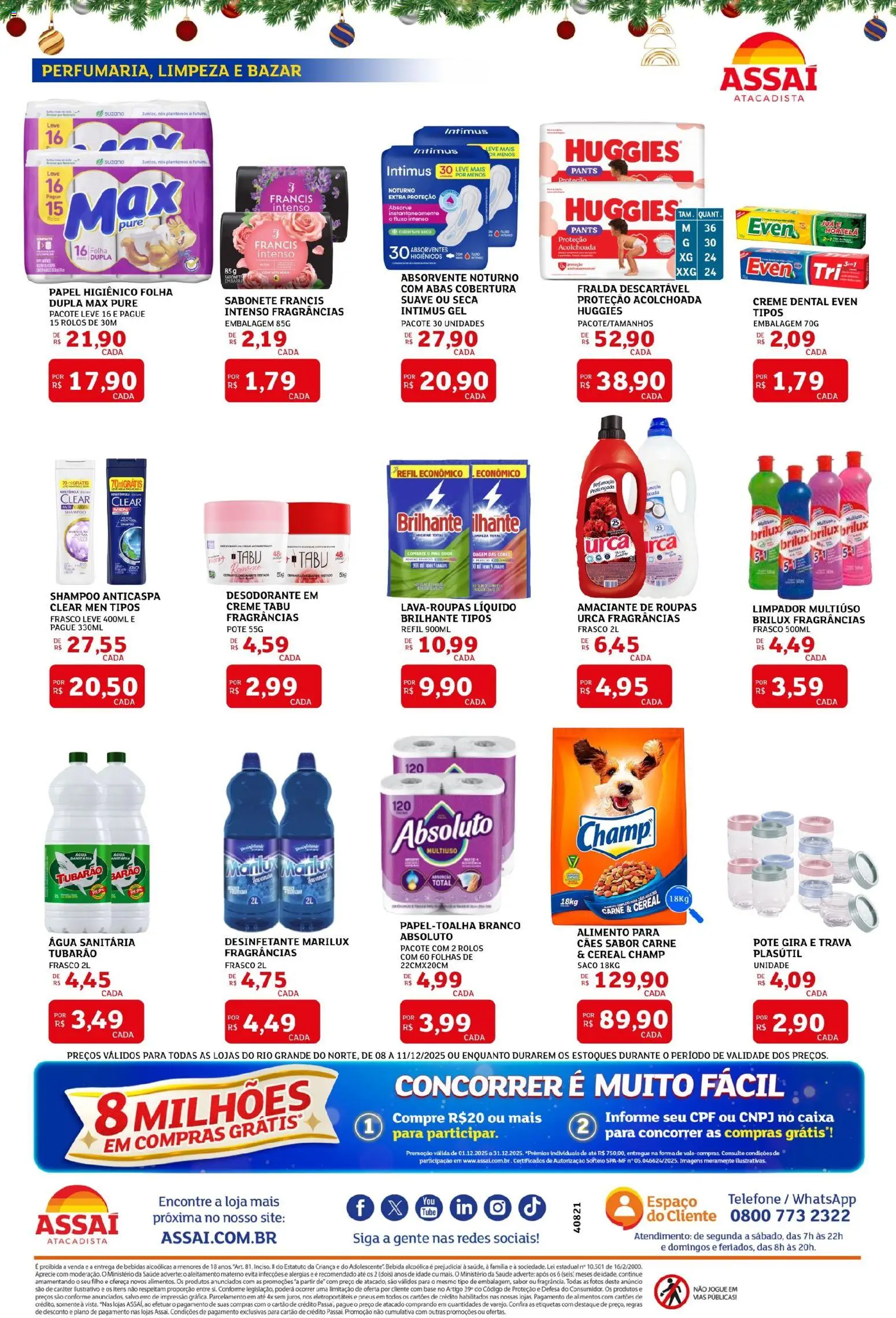 Assaí Atacadista Folheto - válido de 08.12.2025 | Página: 4 | Produtos: Desodorante, Amaciante de roupas, Desinfetante, Água sanitária