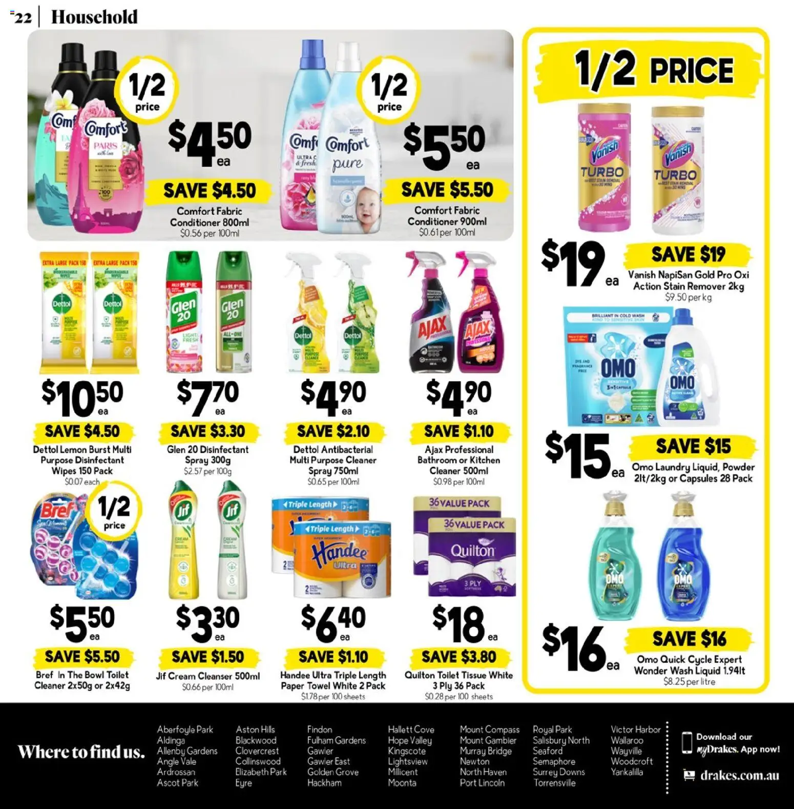 Drakes catalogue - valid from 25.03.2026 | Page: 22 | Products: Toilet, Powder, Stain remover, Laundry