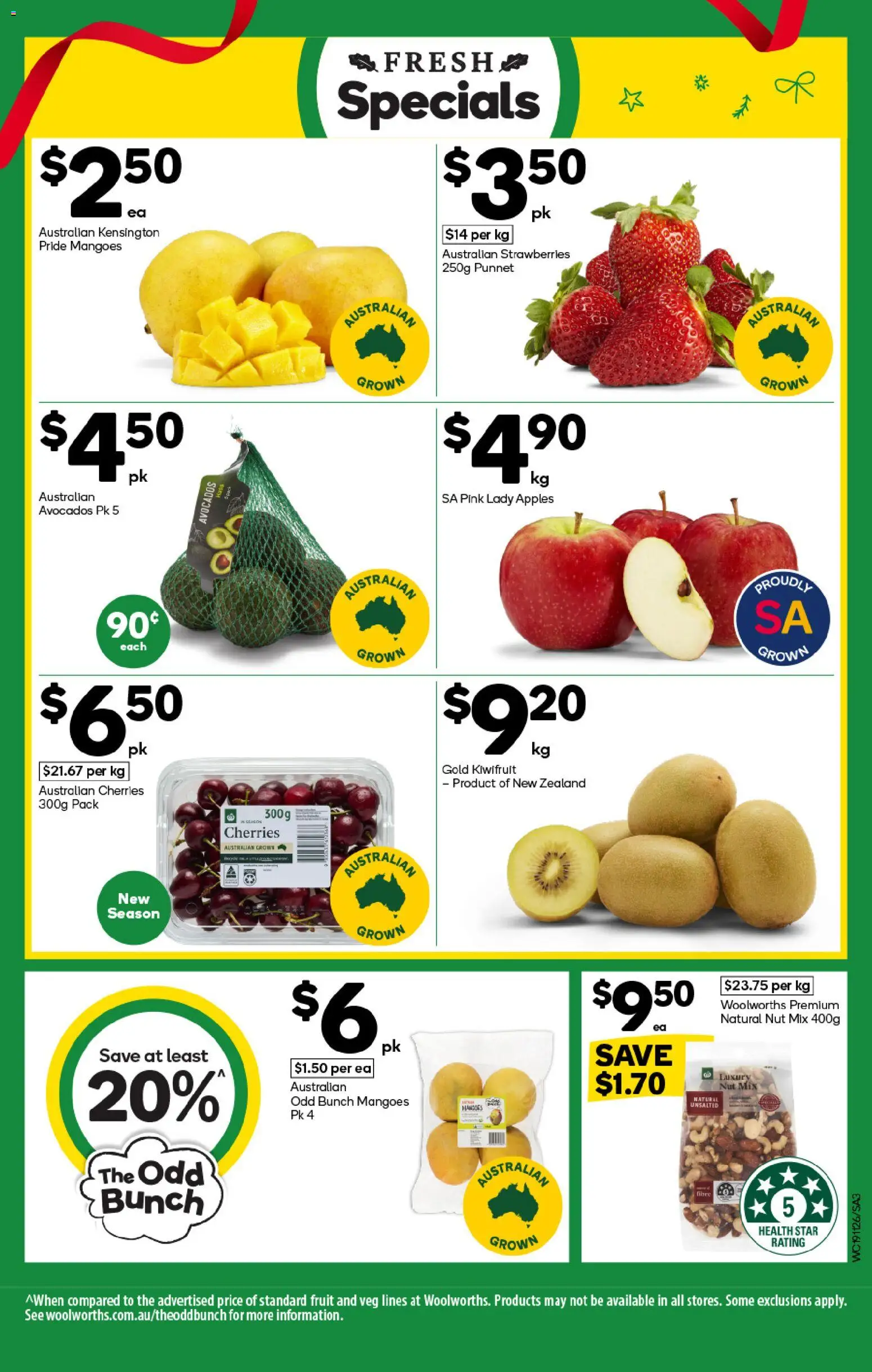 Woolworths catalogue - valid from 19.11.2025 | Page: 3 | Products: Cherries, Apples, Strawberries, Kiwifruit