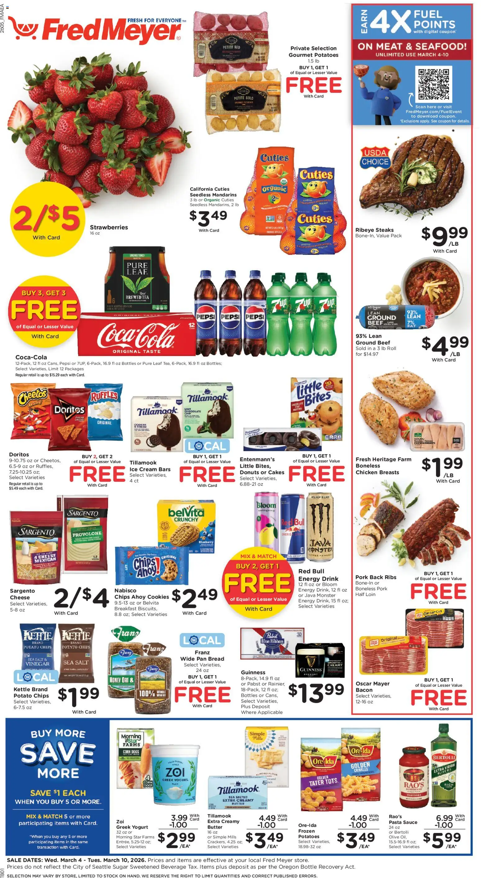 Fred Meyer Weekly Ad - valid from 04.03.2026 | Page: 1 | Products: Vinegar, Bread, Cookies, Sauce