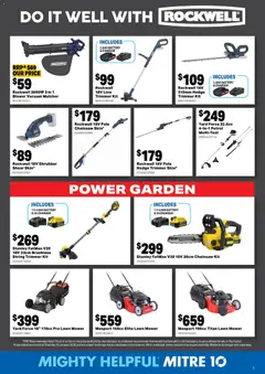 Preview of Mitre 10 Catalogue  - valid from 25.02.2026 | Page: 5 | Products: Battery, Charger, Lawn mower, Chainsaw