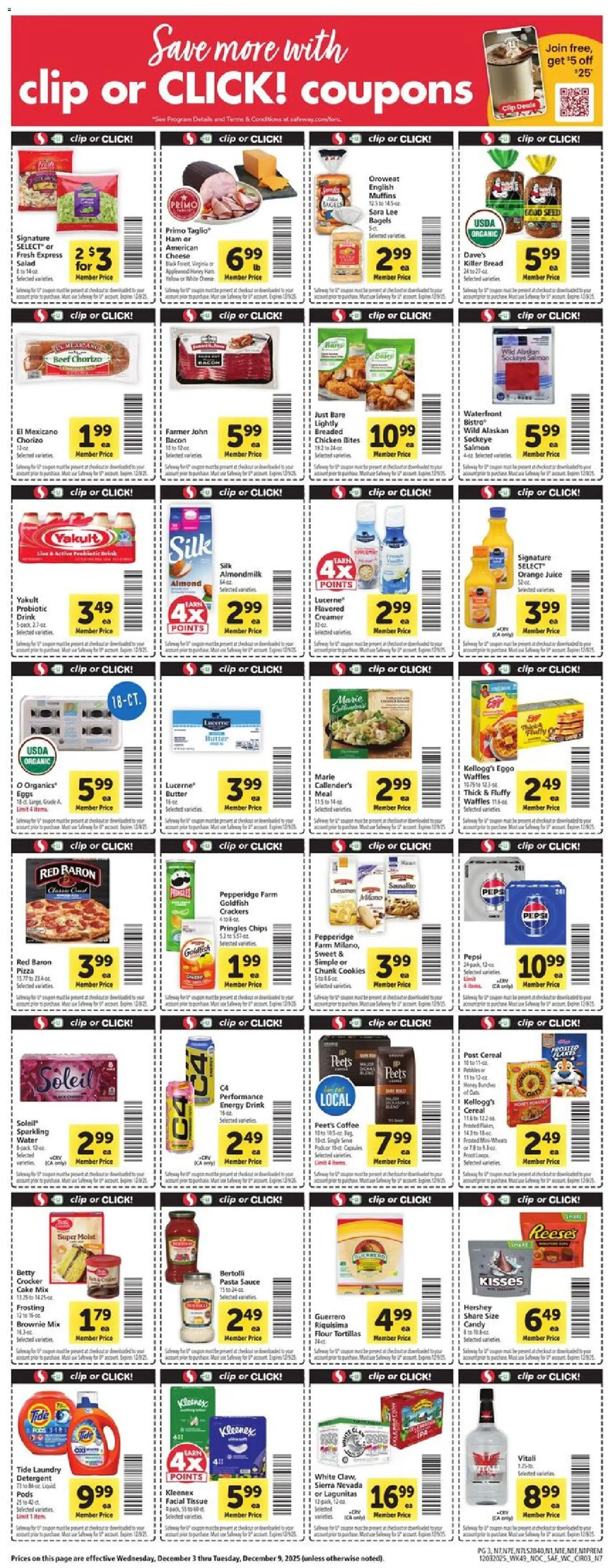 Safeway Weekly Ad - valid from 03.12.2025 | Page: 3 | Products: Butter, Detergent, Pasta, Sauce