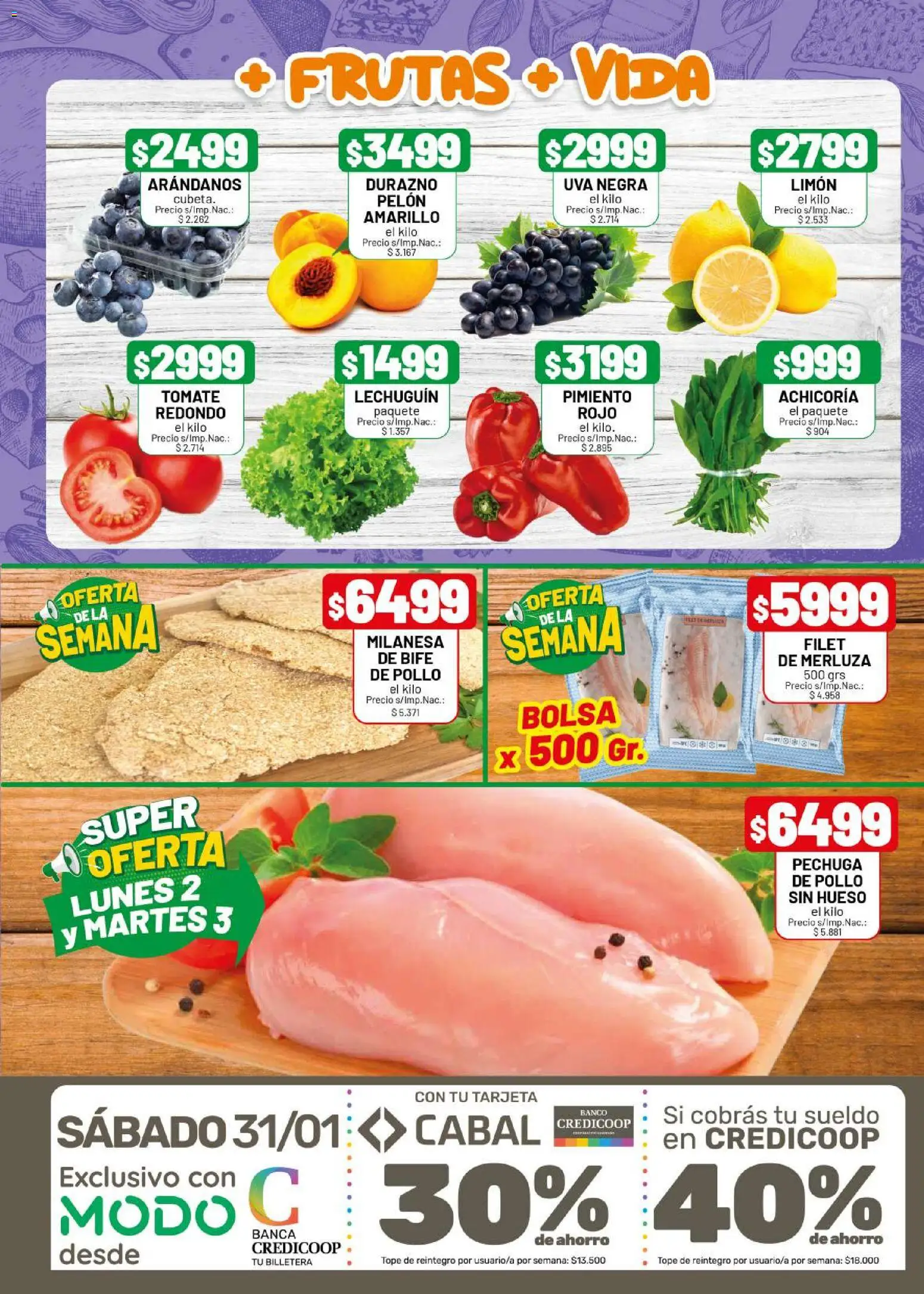Almacor catálogo │ válido desde el 29.01.2026 | Página: 3 | Productos: Banco, Durazno, Tomate, Pimiento