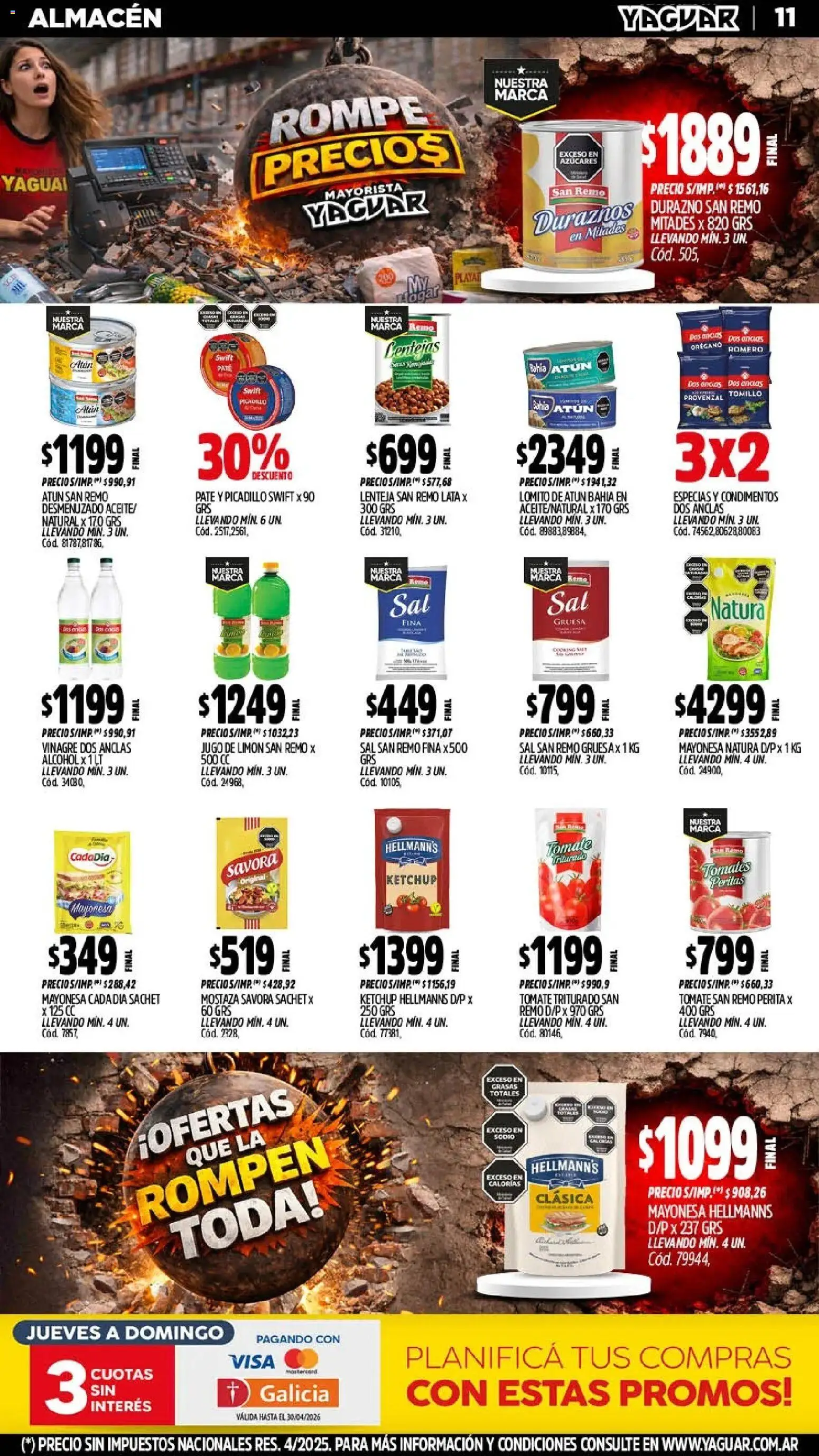 Yaguar - Oferta Semanal General Roca │ válido desde el 13.04.2026 | Página: 12 | Productos: Atún, Paté, Orégano, Provenzal