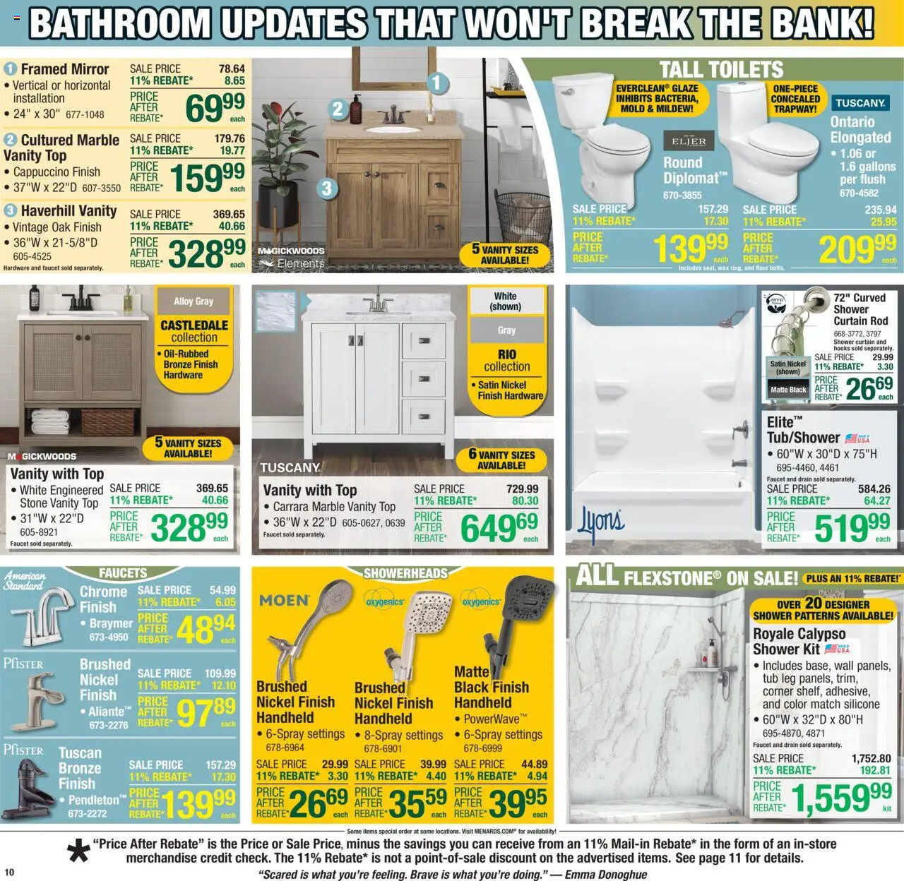 Menards Weekly Ad - valid from 06.08.2025 | Page: 16 | Products: Shower, Mirror, Rod
