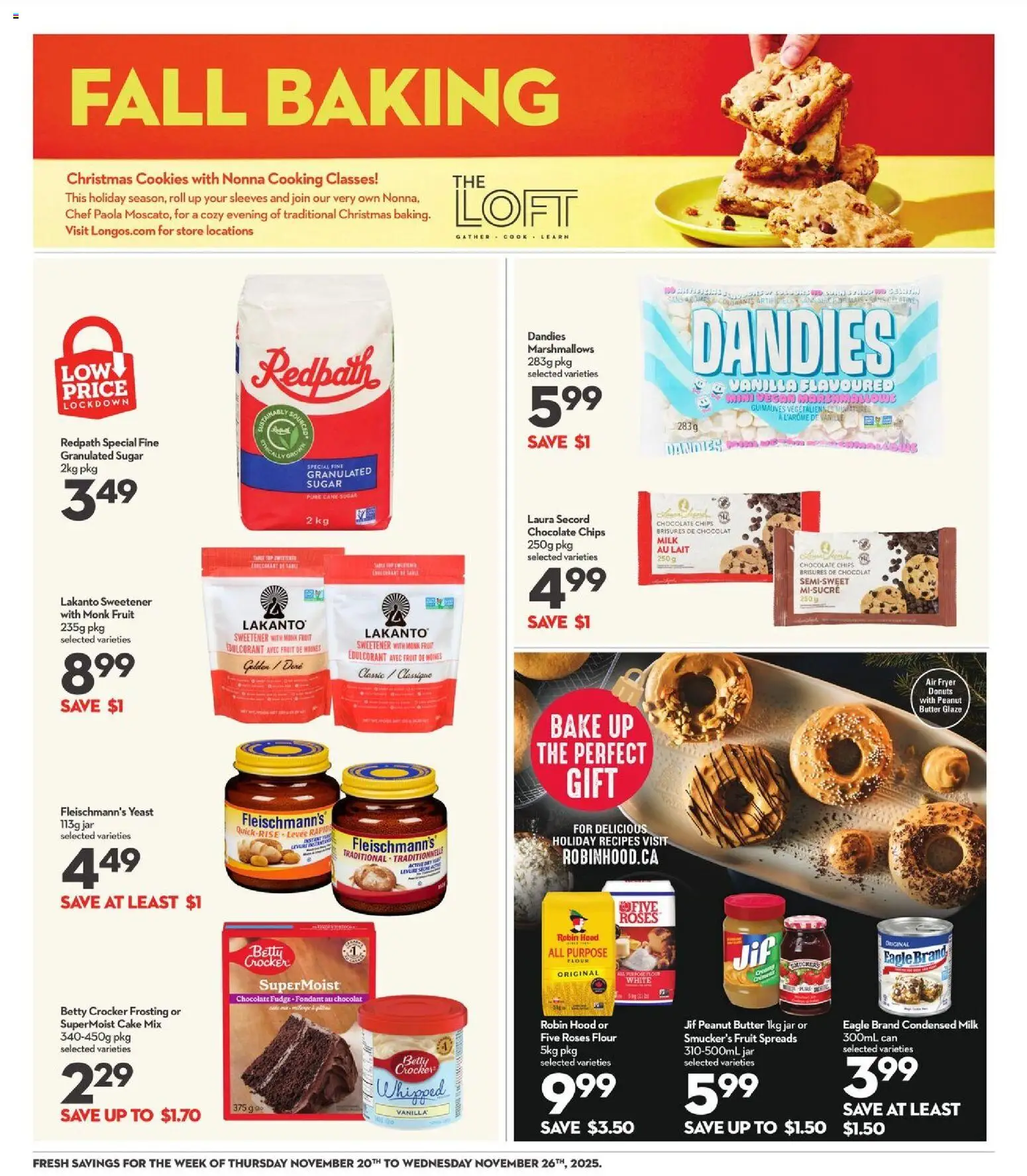 Longo's flyer valid from 20.11.2025 | Page: 14 | Products: Chips, Milk, Butter, Chocolate