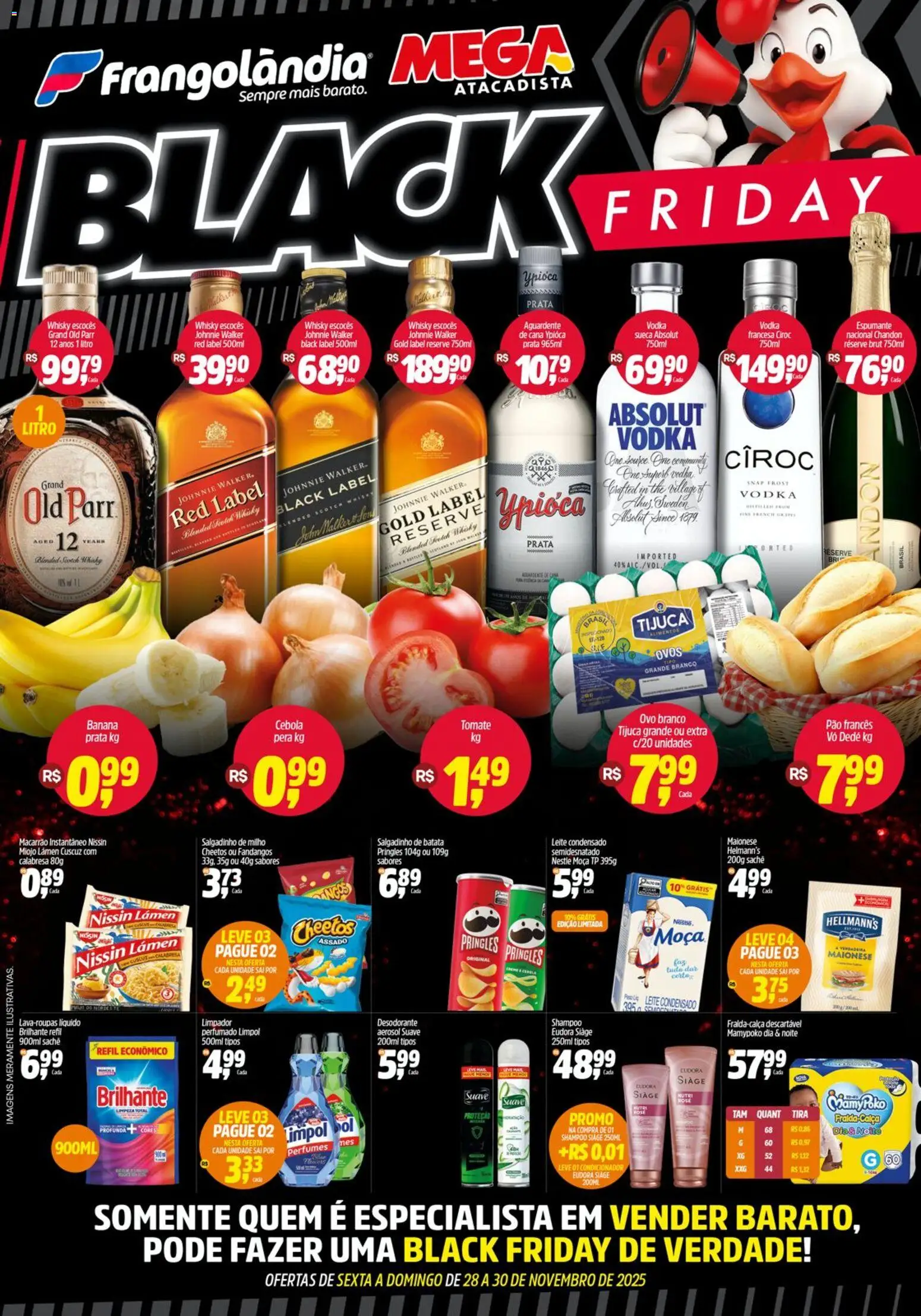 Frangolândia Folheto - válido de 28.11.2025 | Página: 2 | Produtos: Miojo, Leite, Ovos, Leite condensado