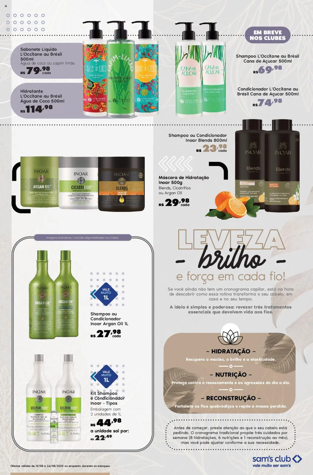 Sam's Club Folheto - válido de 13.08.2025 | Página: 3 | Produtos: Shampoo, Água de coco, Açúcar, Sabonete líquido