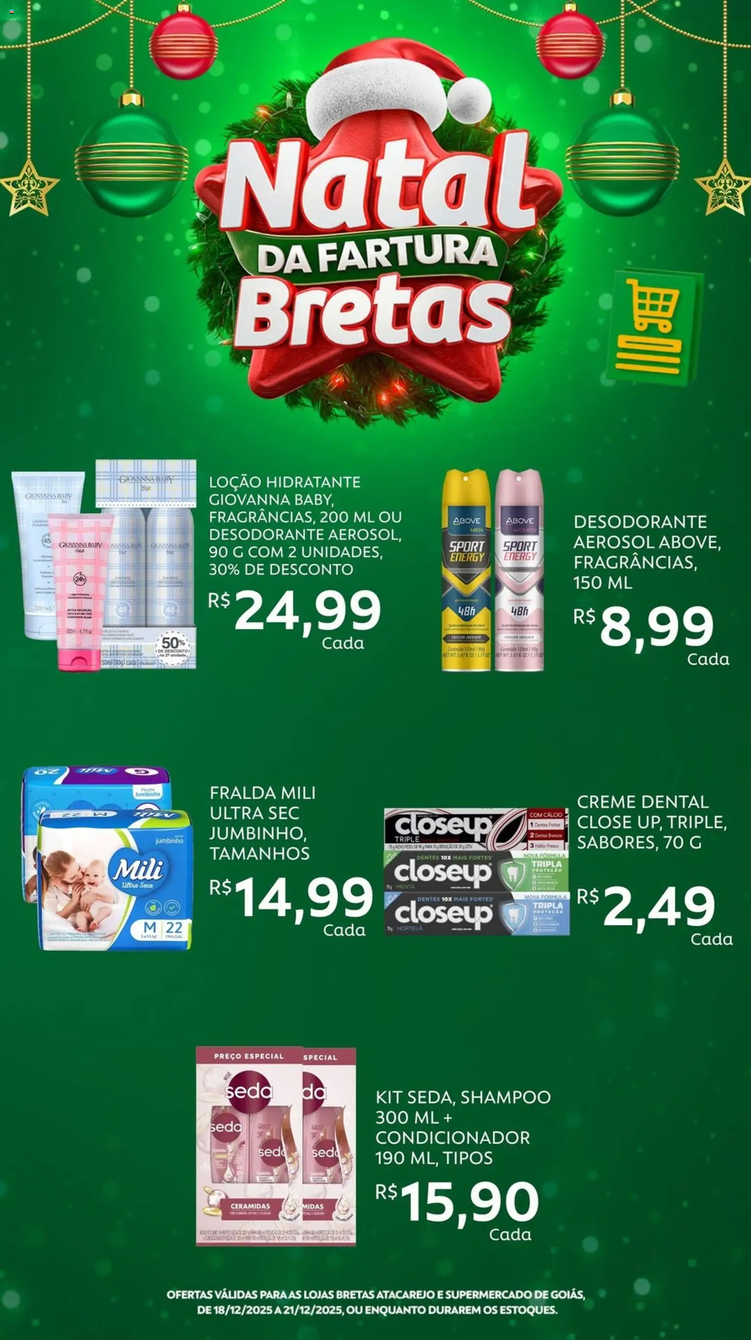 Bretas Folheto - válido de 18.12.2025 | Página: 1 | Produtos: Condicionador, Creme, Fraldas, Creme dental