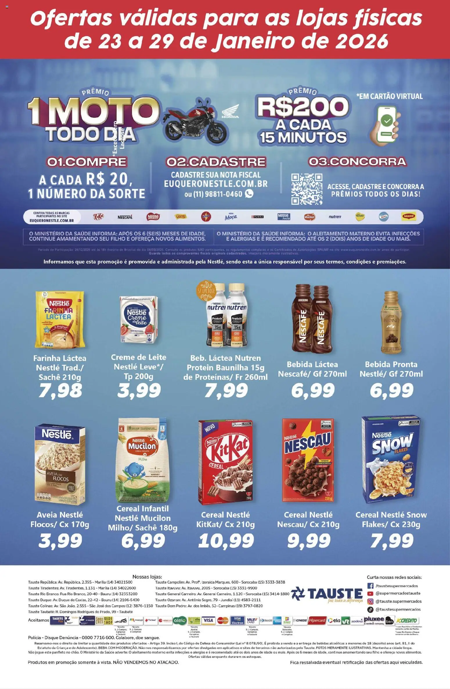 Tauste Folheto - válido de 23.01.2026 | Página: 2 | Produtos: Farinha láctea, Creme, Açúcar, Mucilon