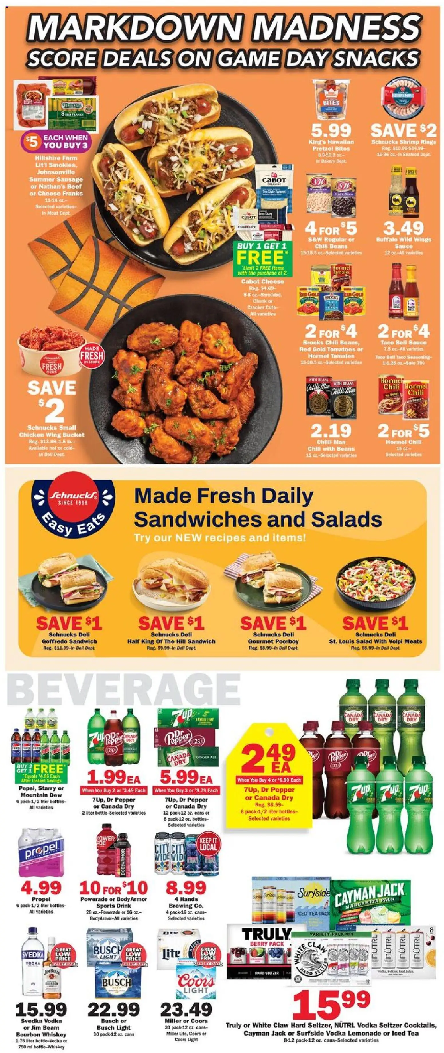 Schnucks Weekly Print Ad - MO - valid from 18.03.2026 | Page: 3 | Products: Tea, Bourbon, Sausage, Chilli