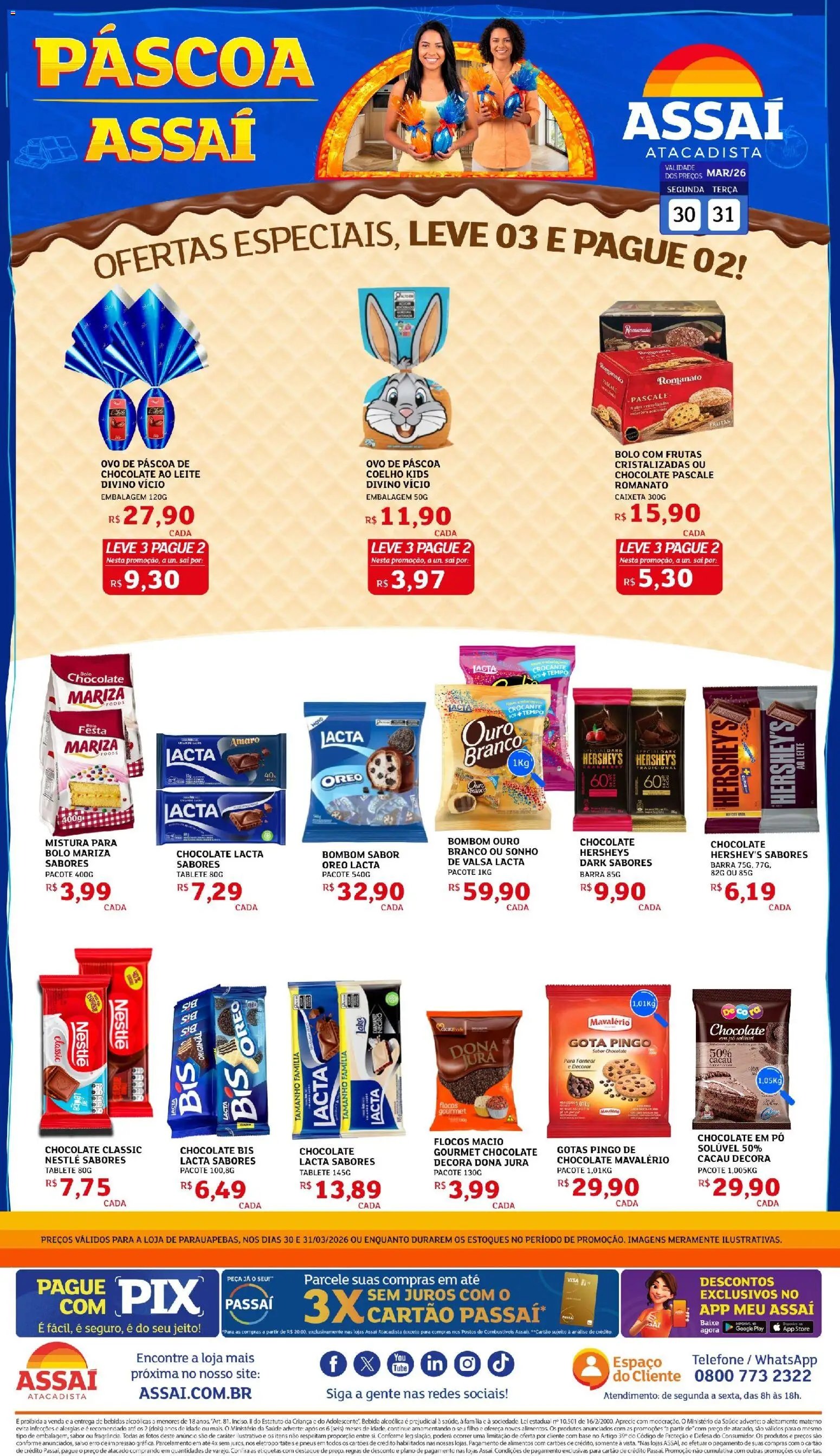 Assaí Atacadista Folheto - válido de 30.03.2026 | Página: 1 | Produtos: Ovo de páscoa, Pó, Bebida, Frutas cristalizadas