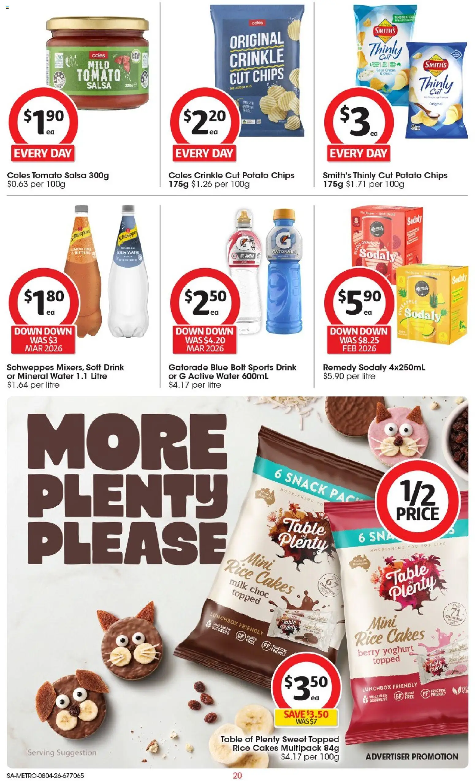 Coles catalogue - valid from 08.04.2026 | Page: 20 | Products: Sour cream, Cream, Water, Lime
