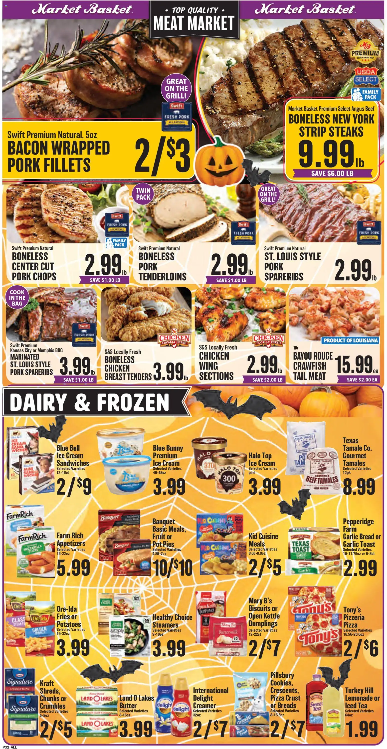 Market Basket Weekly Ad - valid from 22.10.2025 | Page: 2 | Products: Pork, Beef, Cream, Kettle