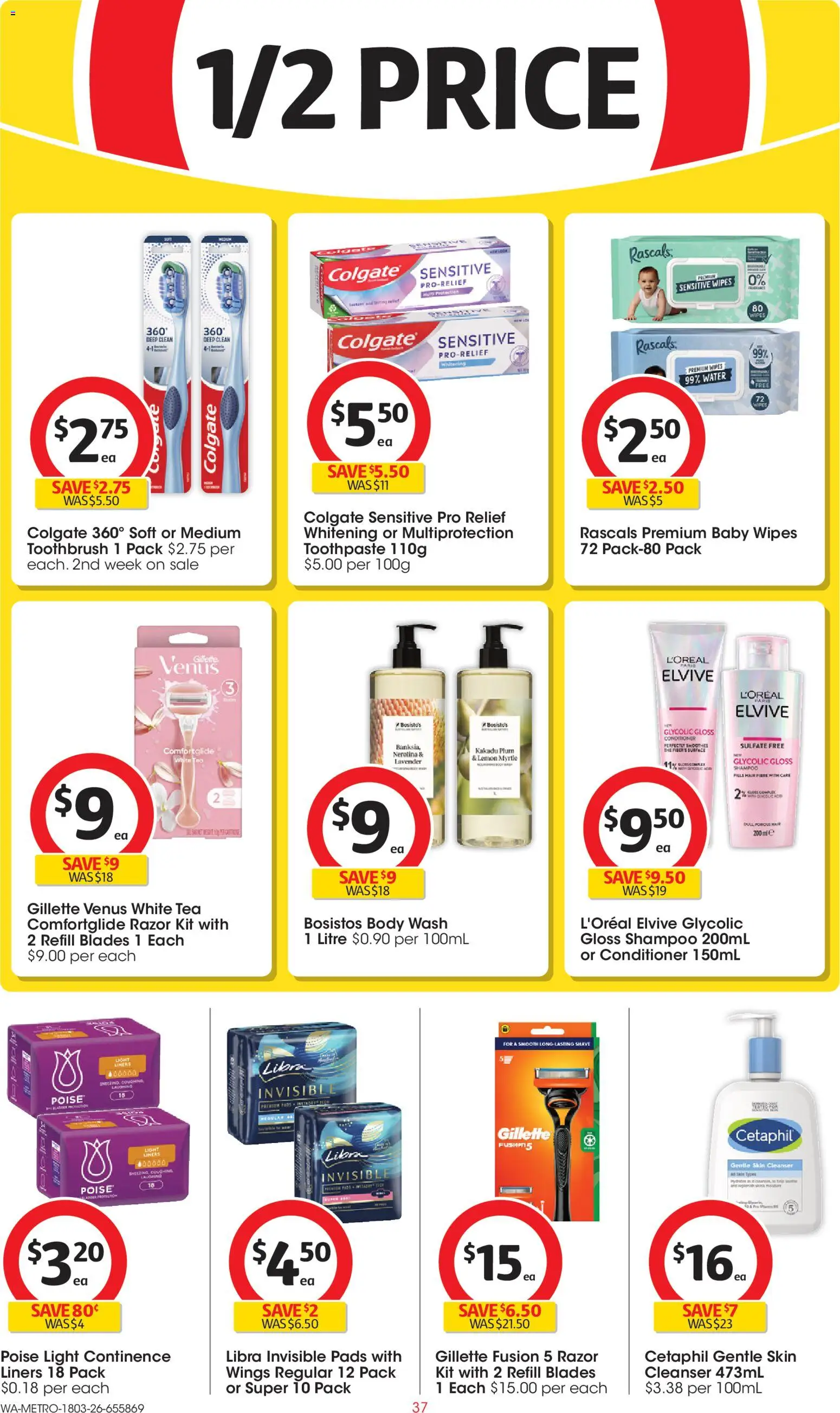 Coles catalogue - valid from 18.03.2026 | Page: 37 | Products: Tea, Razor, Water, Toothbrush