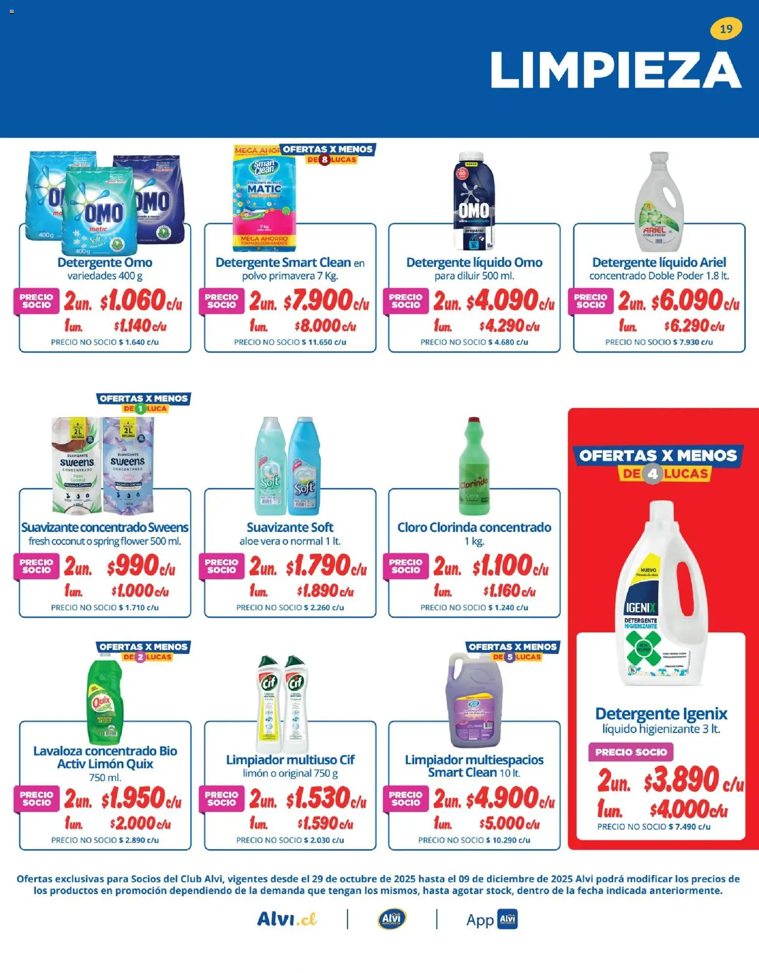Alvi catálogo │ válido desde el 04.11.2025 | Página: 19 | Productos: Limpiador, Cloro, Polvo, Detergente