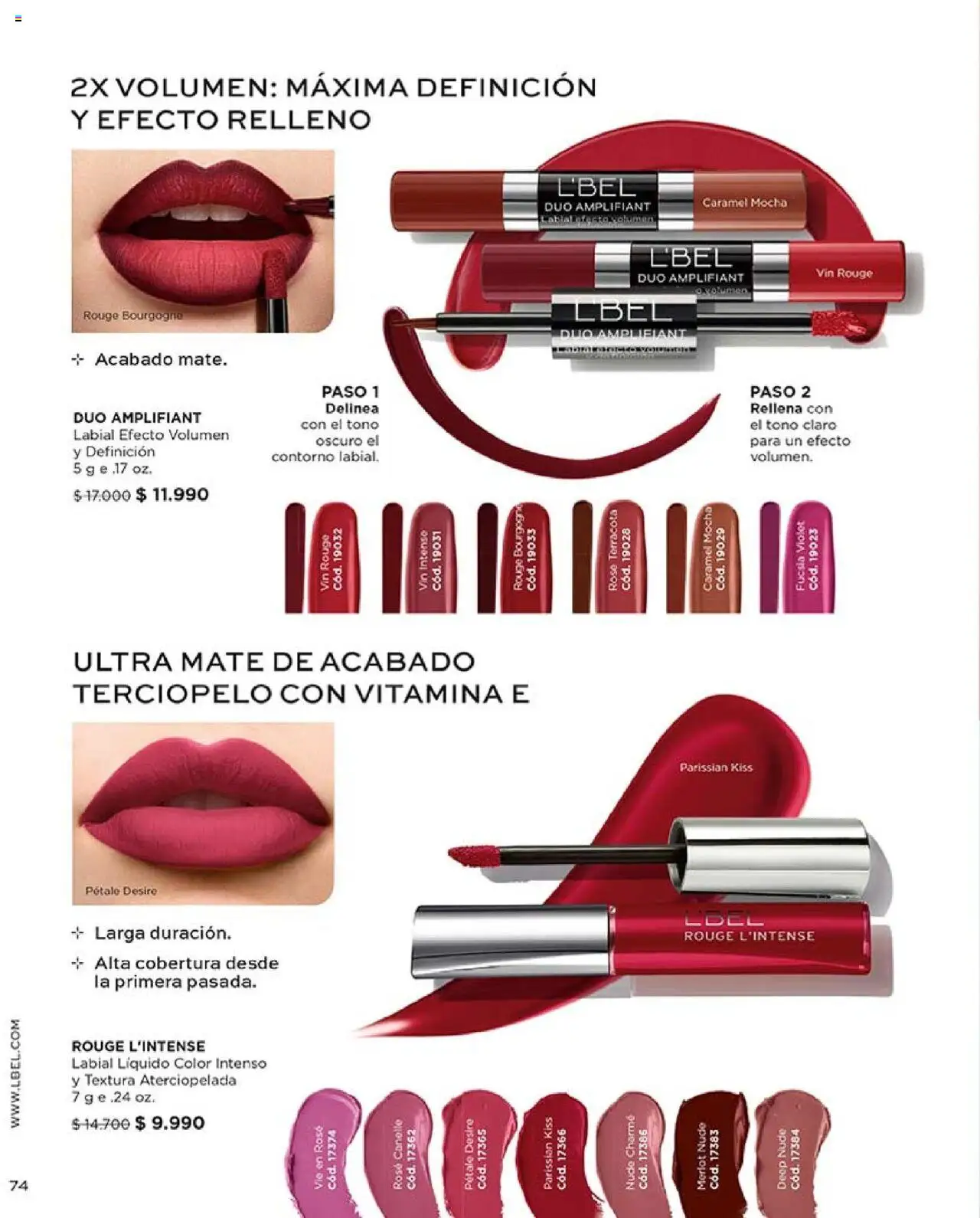 Catálogo L'Bel Campaña 13 │ válido desde el 29.07.2025 | Página: 74 | Productos: Contorno, Mate, Labial