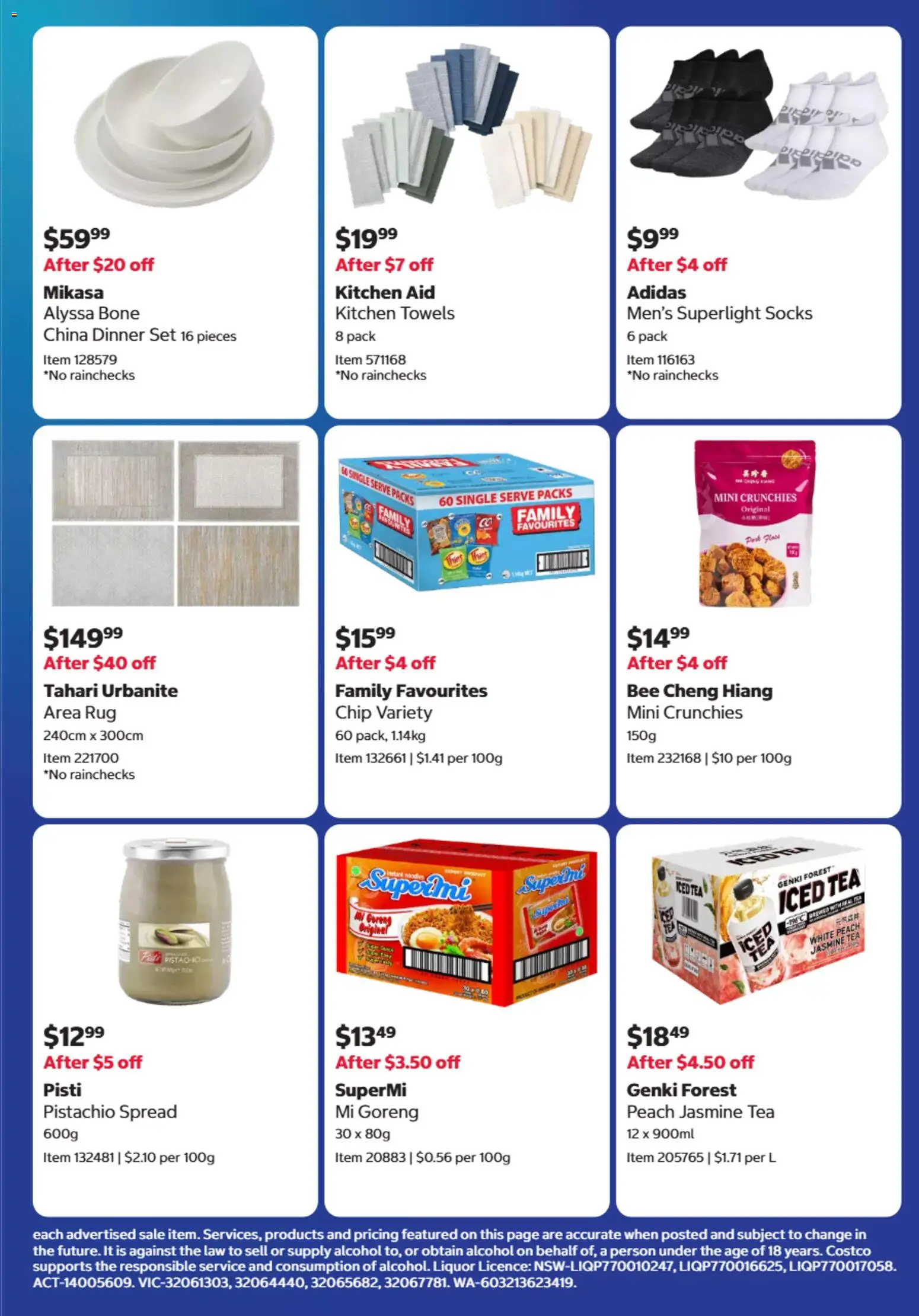 Costco catalogue - valid from 24.04.2026 | Page: 3 | Products: Dinner set, Towels, Tea, Peach