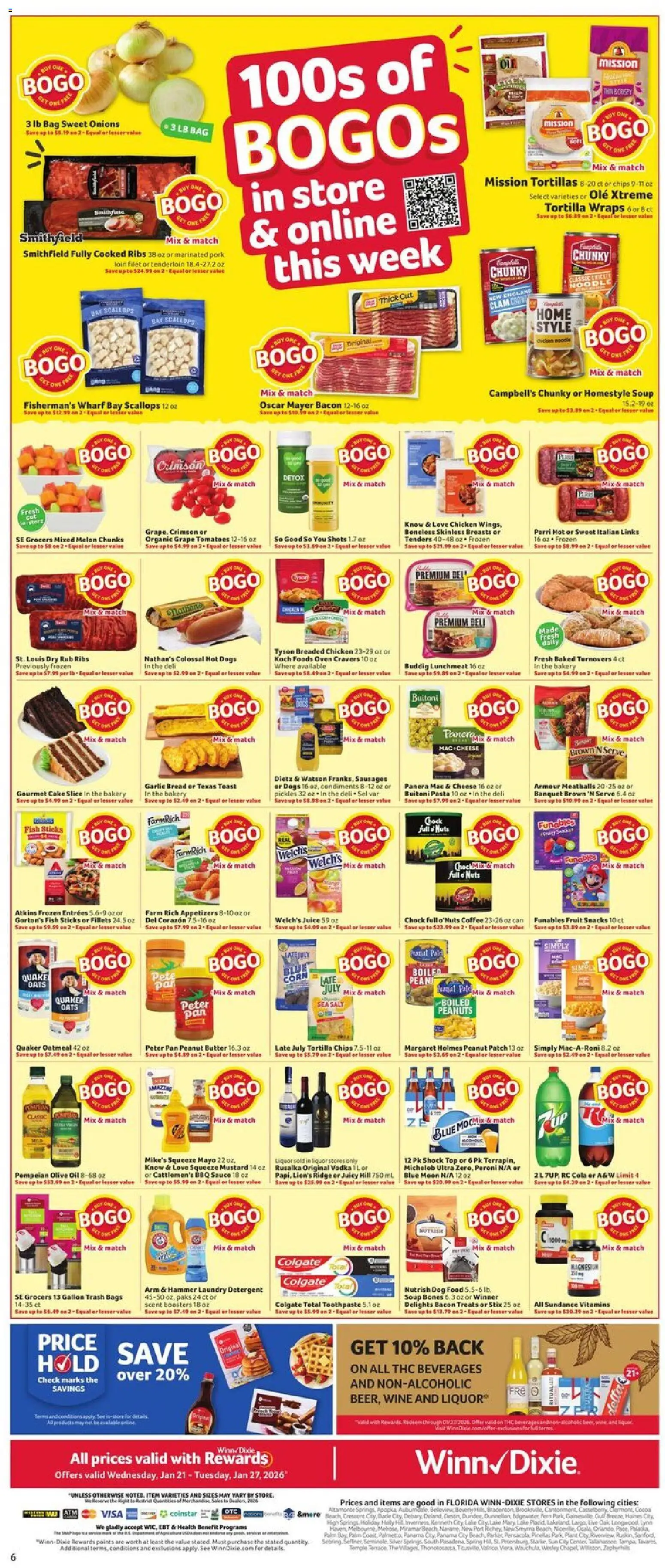 Winn Dixie Weekly Ad - valid from 21.01.2026 | Page: 6 | Products: Bakery, Toothpaste, Nuts, Vodka