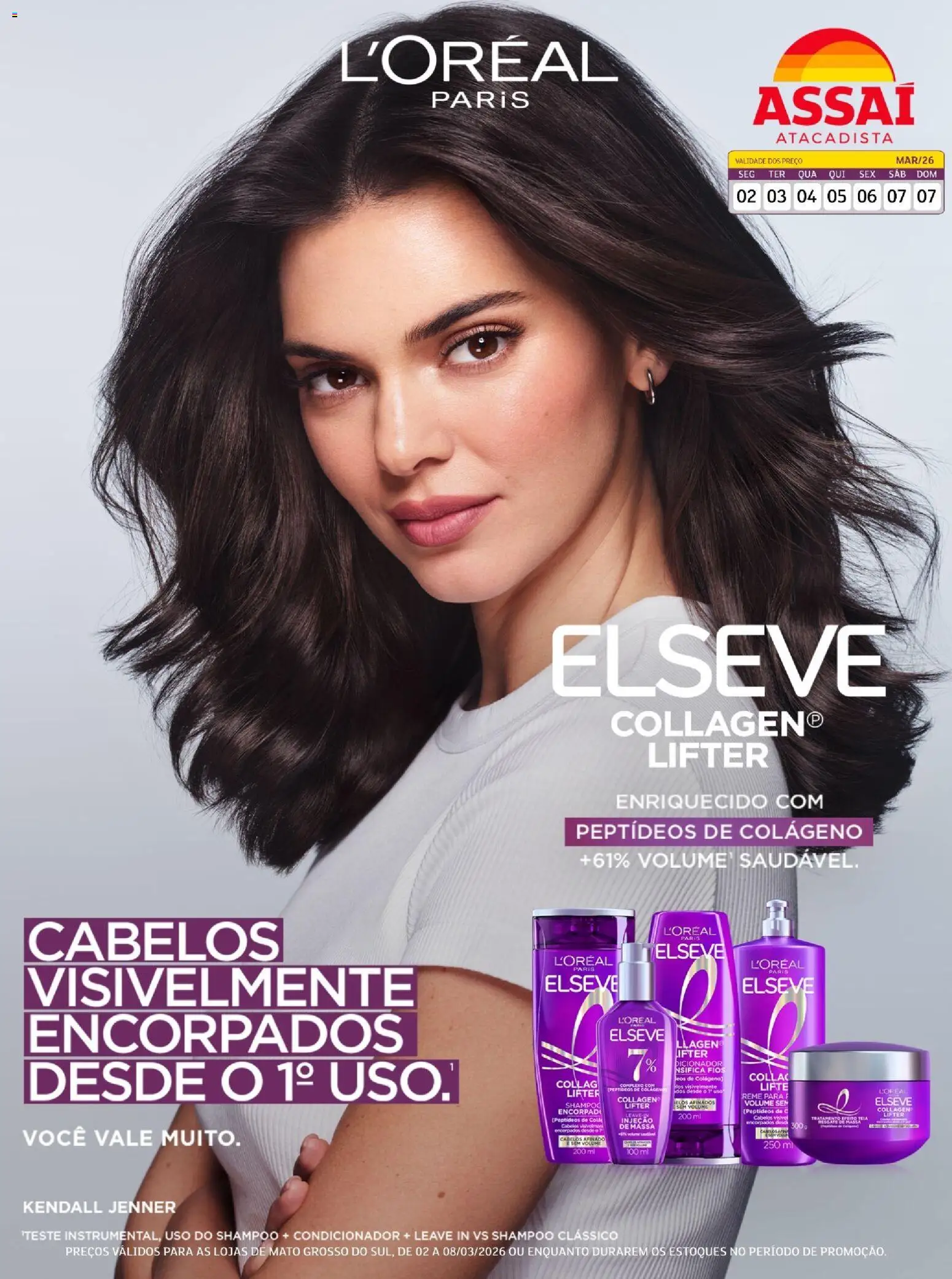 Assaí Atacadista Folheto - válido de 02.03.2026 | Página: 1 | Produtos: Shampoo, Colágeno, Condicionador, Tela