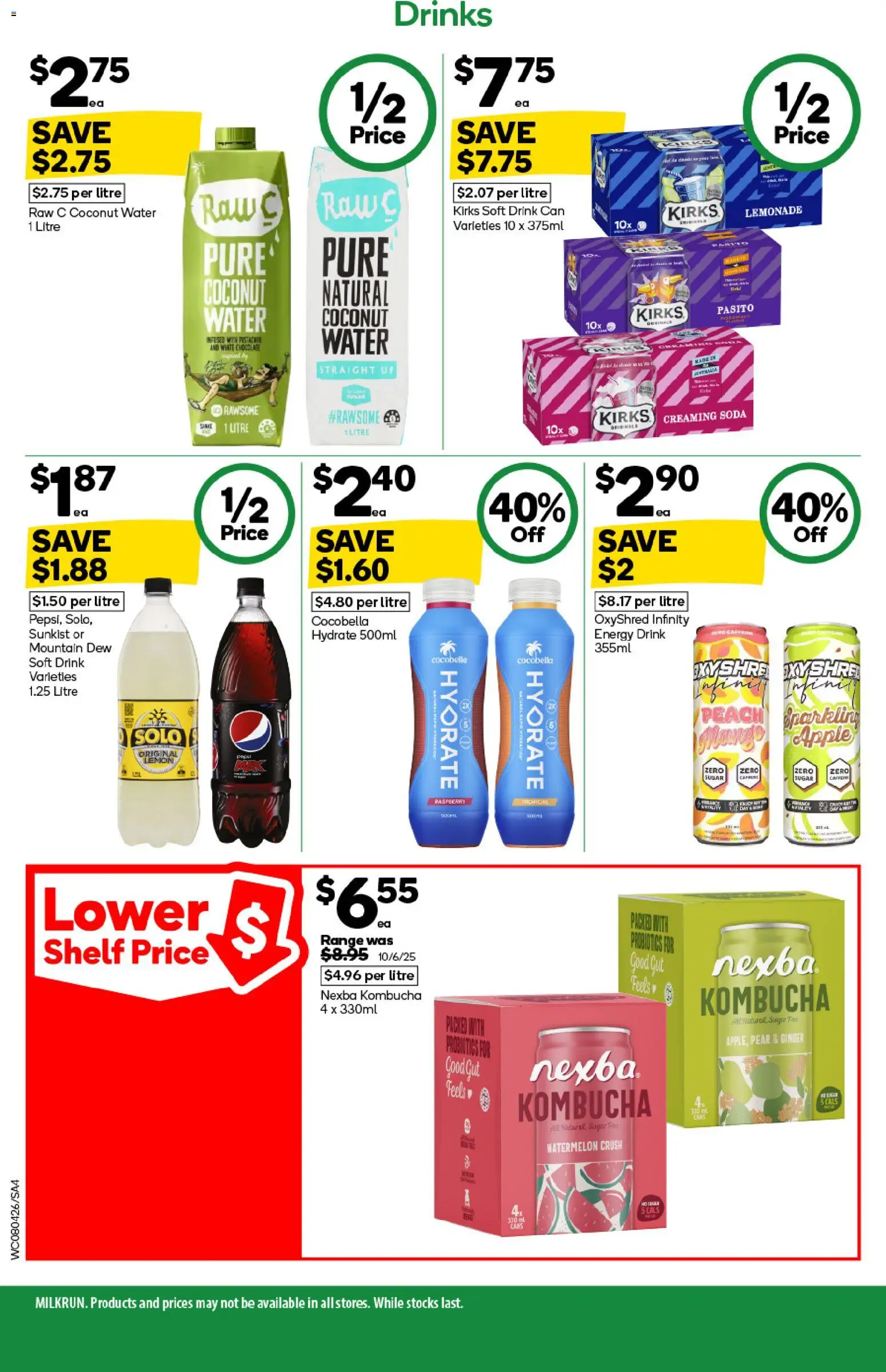 Woolworths catalogue - valid from 08.04.2026 | Page: 4 | Products: Shelf, Energy drink, Lemon, Pear