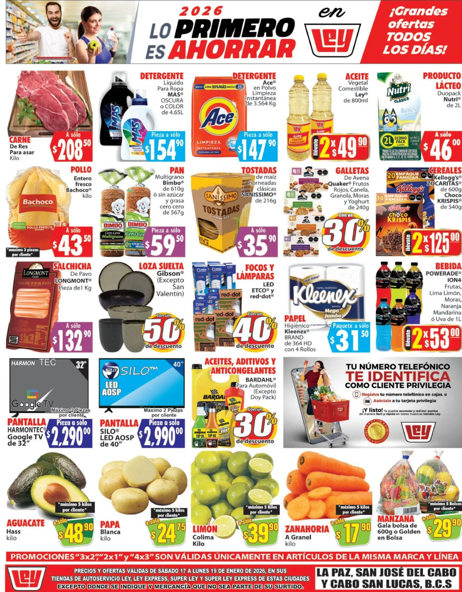 Nuevas ofertas de Casa Ley válidas en toda la República Mexicana desde el 17.01.2026. ¡Encuentra las mejores ofertas en Casa Ley folleto Autoservicio! | Página: 1 | Productos: Salchicha, Avena, Aceite, Cereales