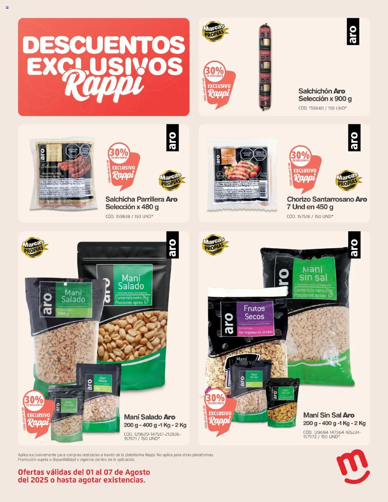 Makro revista - valida desde el 01.08.2025 | Página: 16 | Productos: Sal, Salchicha, Peso, Mani
