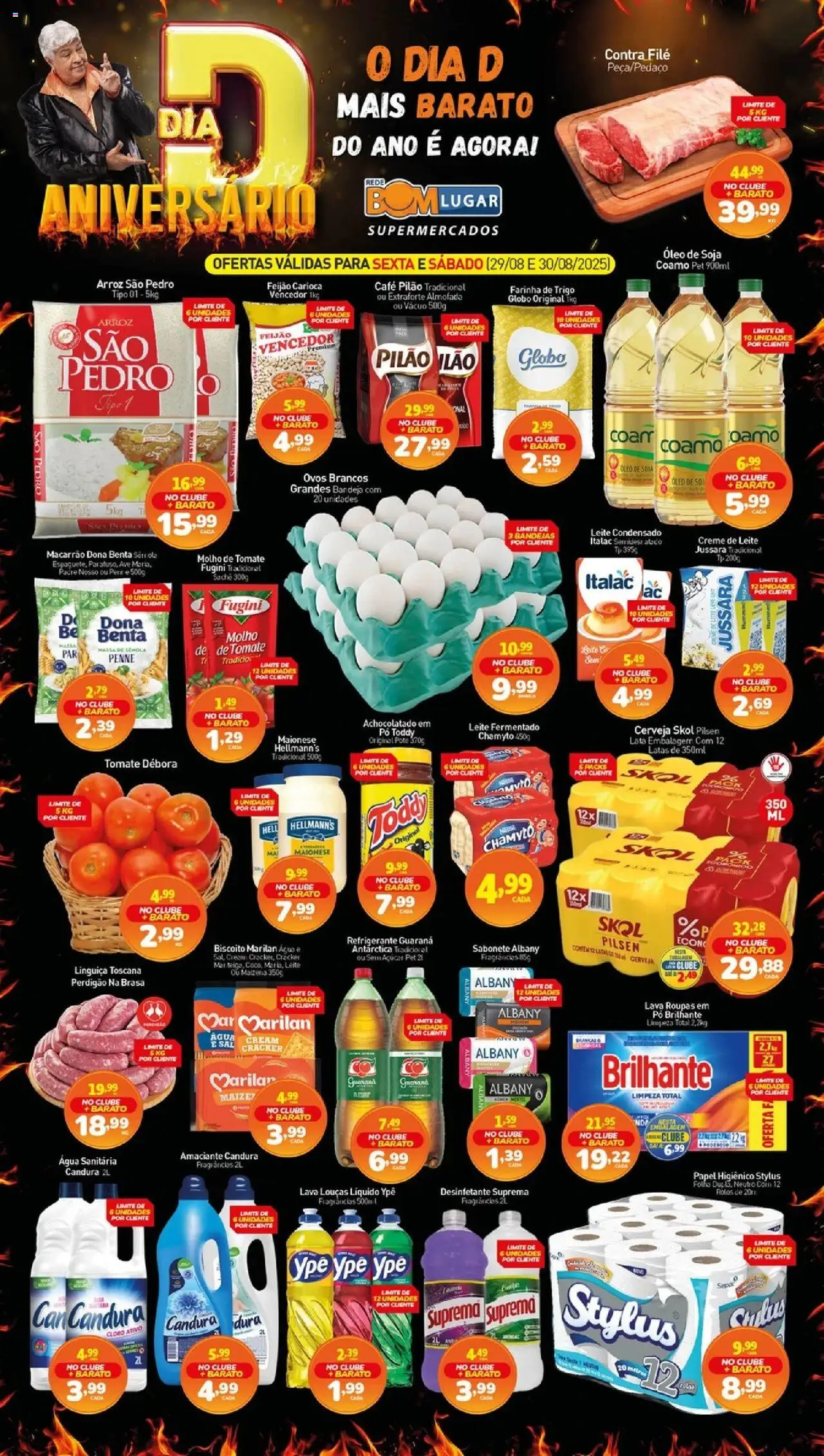 Rede Bom Lugar Folheto - válido de 29.08.2025 | Página: 1 | Produtos: Pó, Cloro, Linguiça, Creme de leite