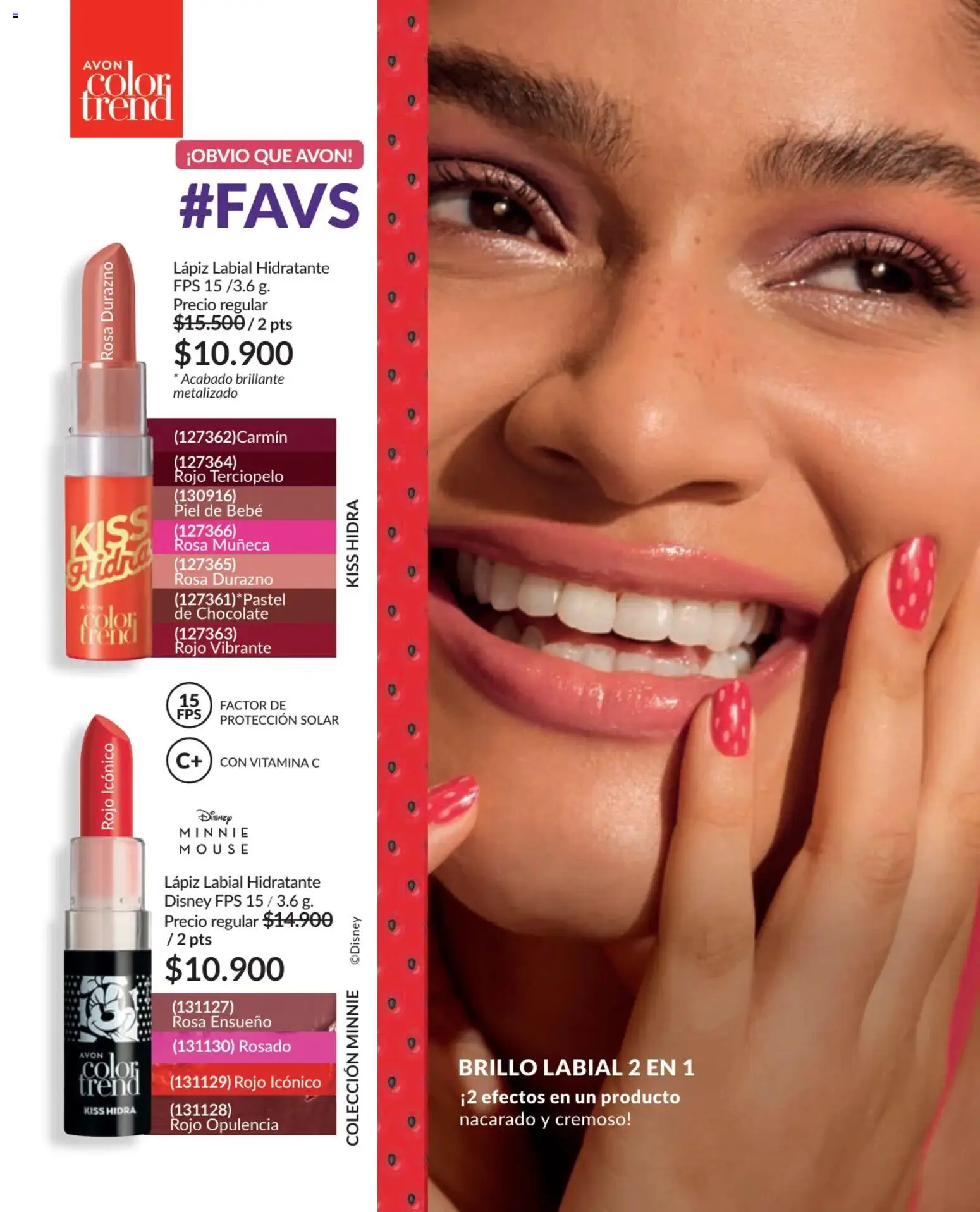 Avon revista - valida desde el 17.11.2025 | Página: 40 | Productos: Brillo, Lápiz labial, Mouse, Durazno