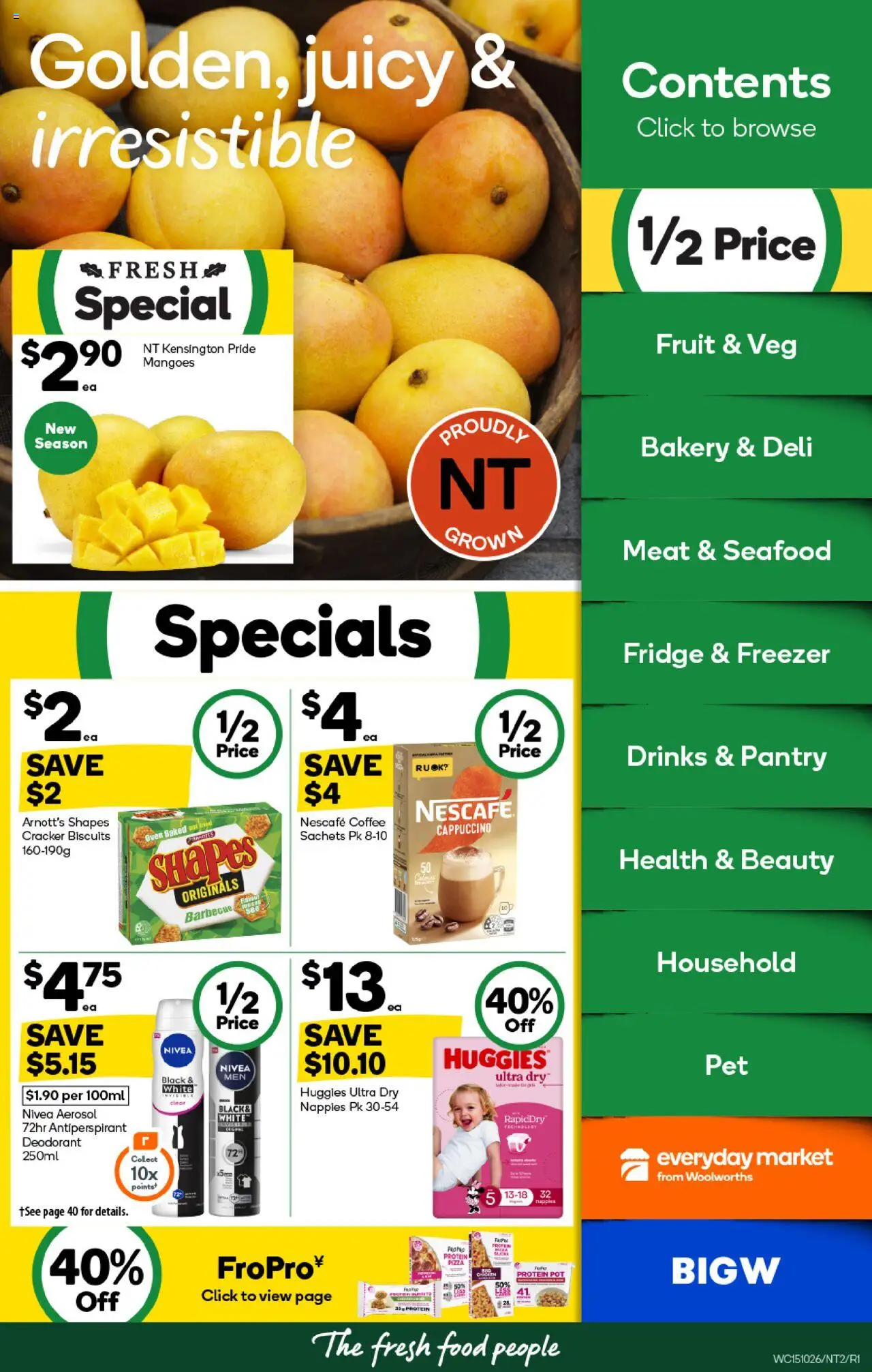 Woolworths catalogue - valid from 15.10.2025 | Page: 2 | Products: Household, Pizza, Antiperspirant, Biscuits