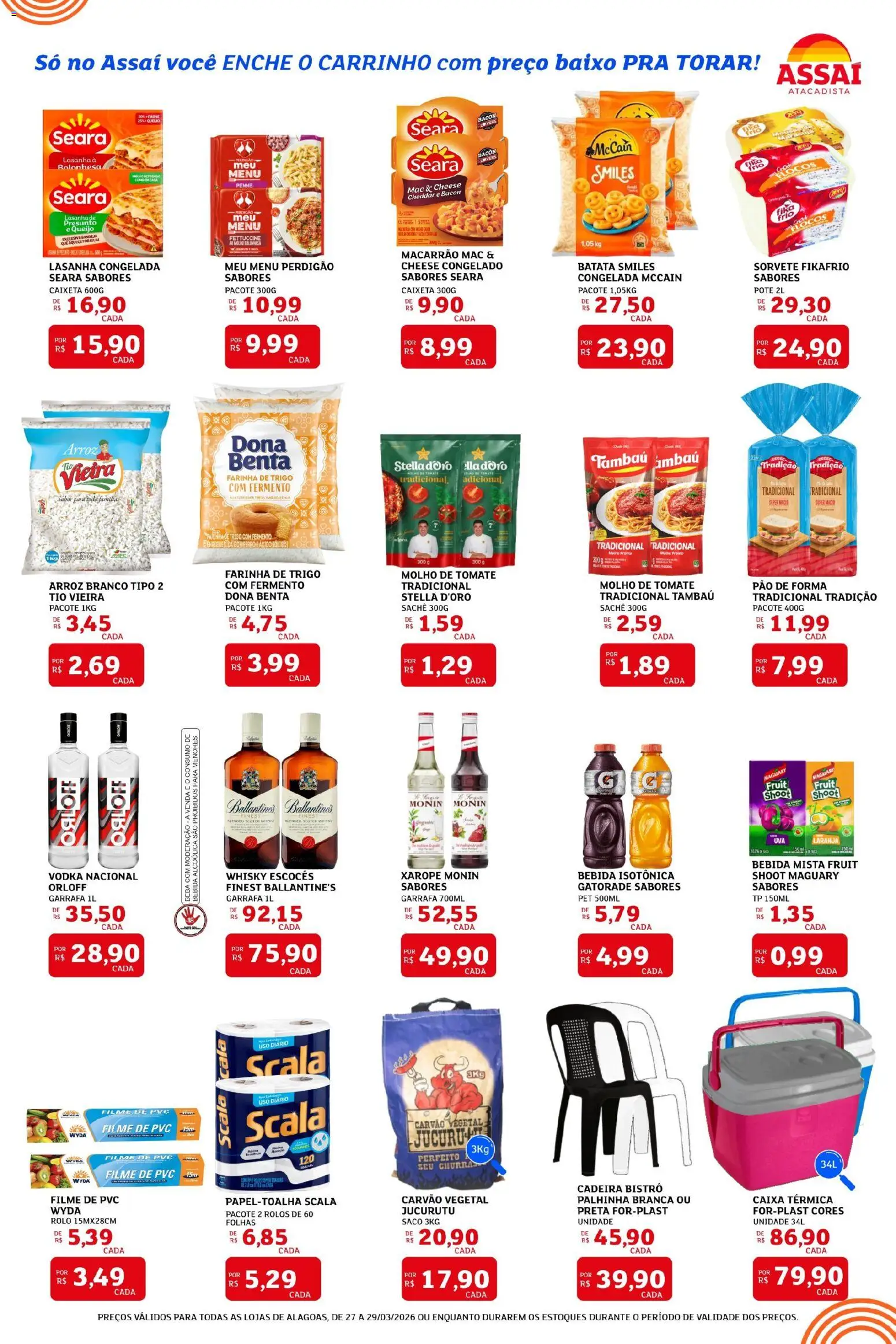 Assaí Atacadista Folheto - válido de 27.03.2026 | Página: 2 | Produtos: Farinha de trigo, Cadeira, Pão, Xarope