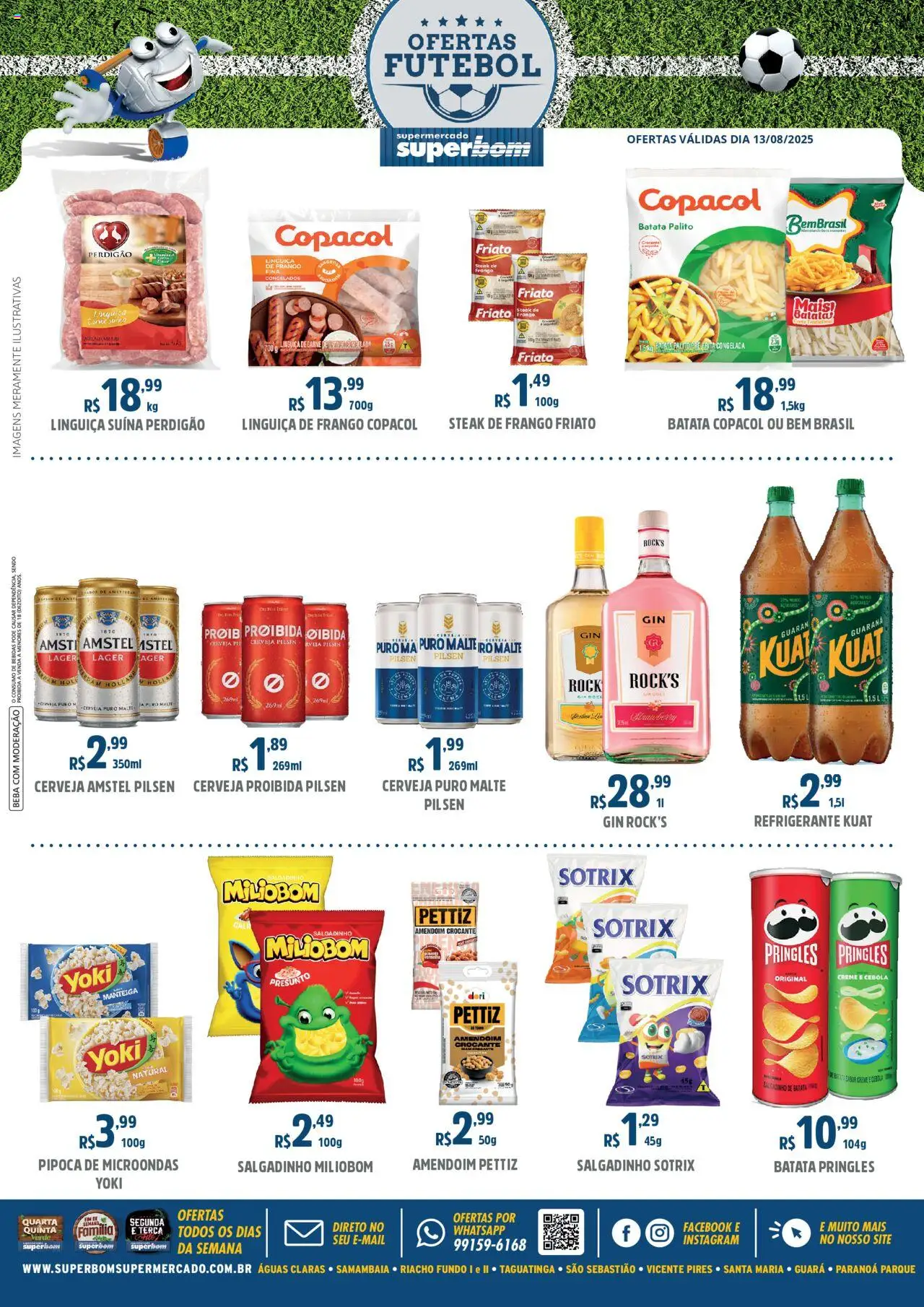 Superbom Folheto - válido de 13.08.2025 | Página: 1 | Produtos: Guaraná, Cerveja, Creme, Pipoca