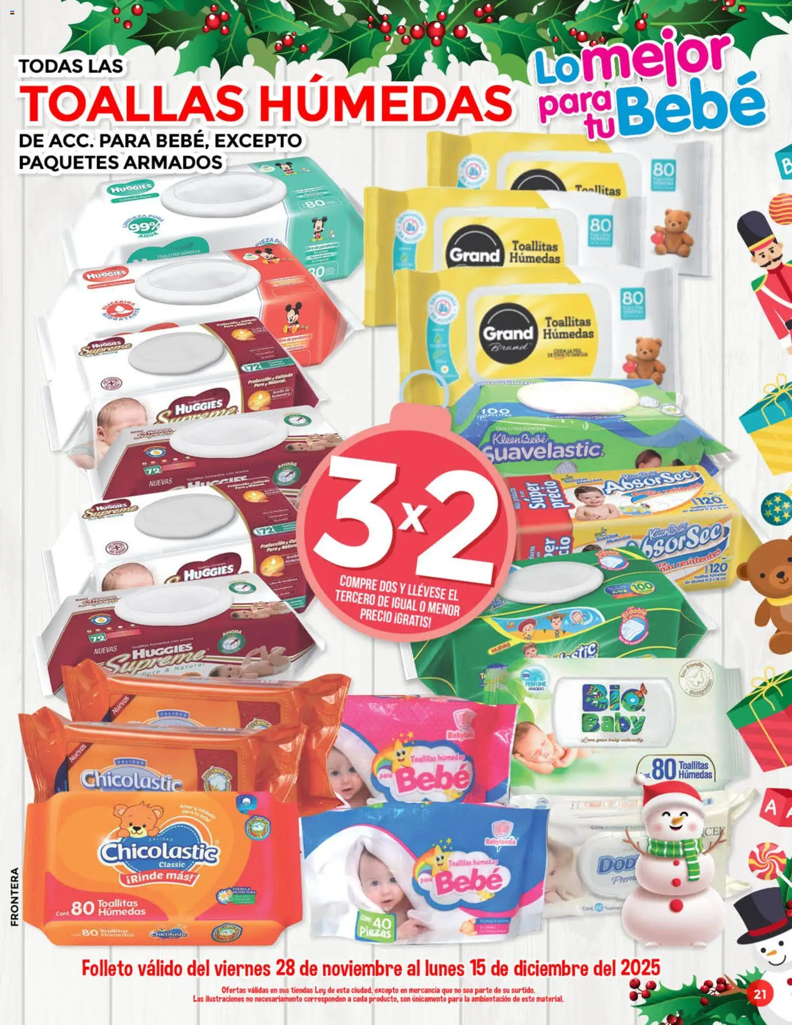 Nuevas ofertas de Casa Ley válidas en toda la República Mexicana desde el 28.11.2025. ¡Encuentra las mejores ofertas en Casa Ley folleto Quincena del Bebé! | Página: 20 | Productos: Toallitas húmedas, Toallas, Perfume
