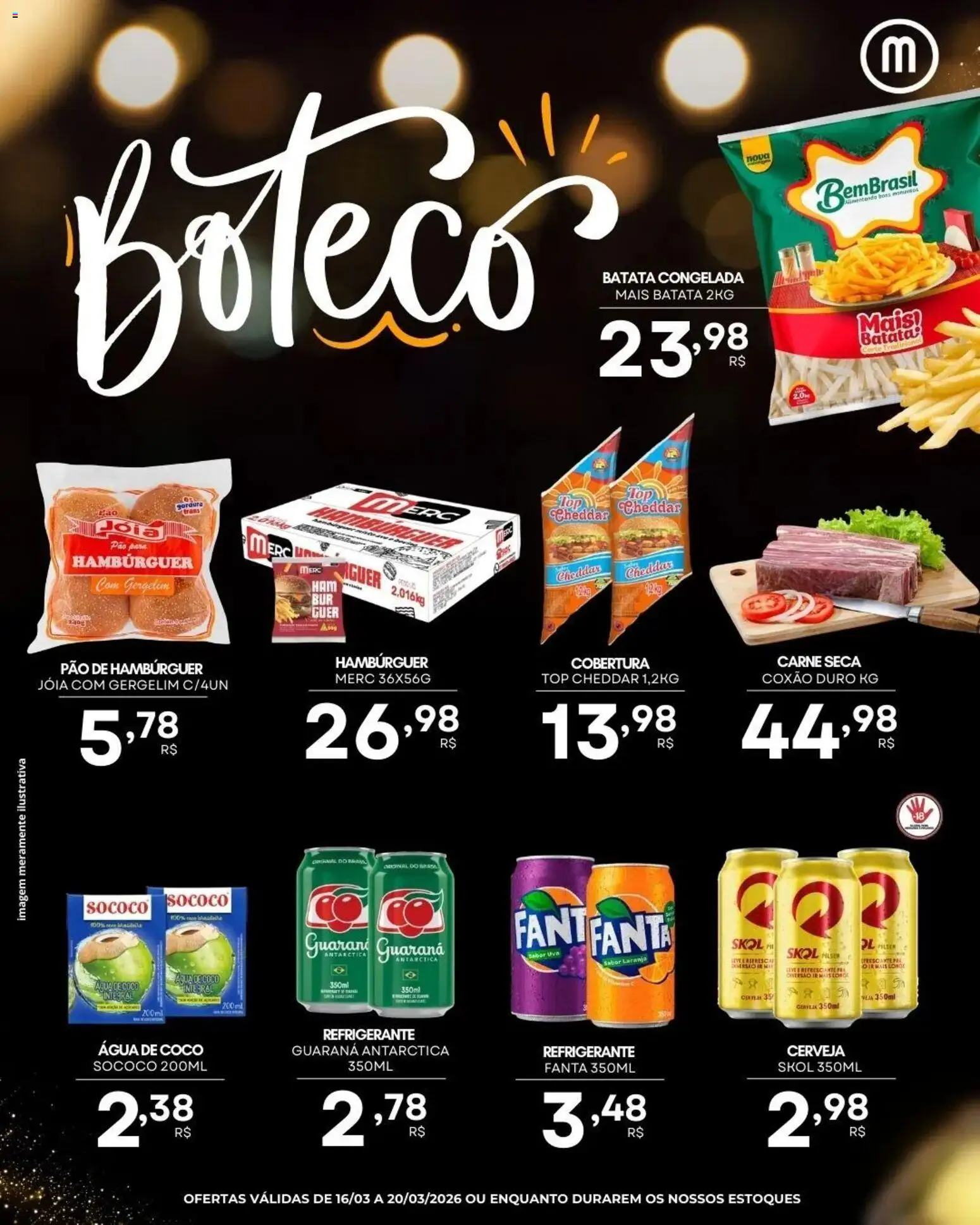 Mercadão Atacadista Folheto - válido de 16.03.2026 | Página: 4 | Produtos: Coco, Cheddar, Carne, Hambúrguer